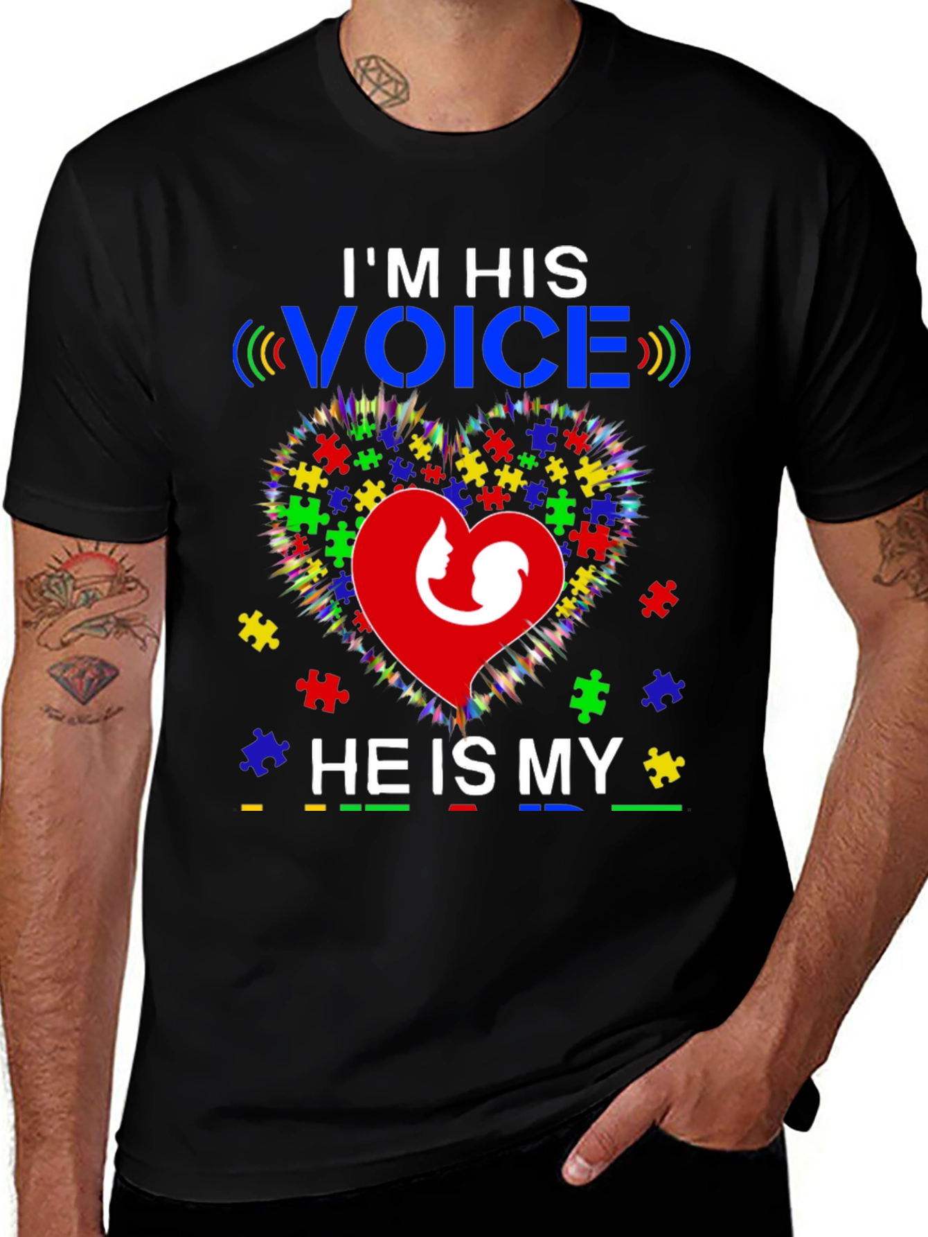 Variant 27 of Autism Awareness T-Shirt - I'm His Voice