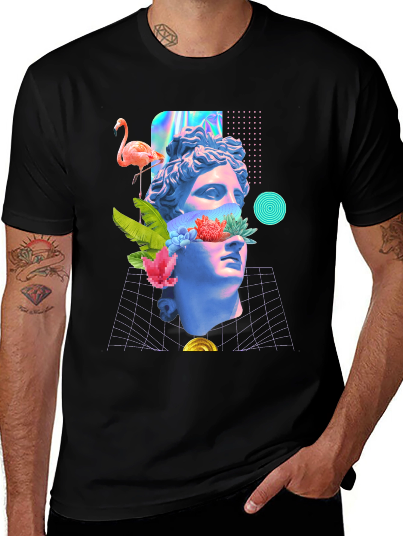 Variant 13 of Vaporwave Greek Statue T-Shirt - Retro Aesthetic Tee