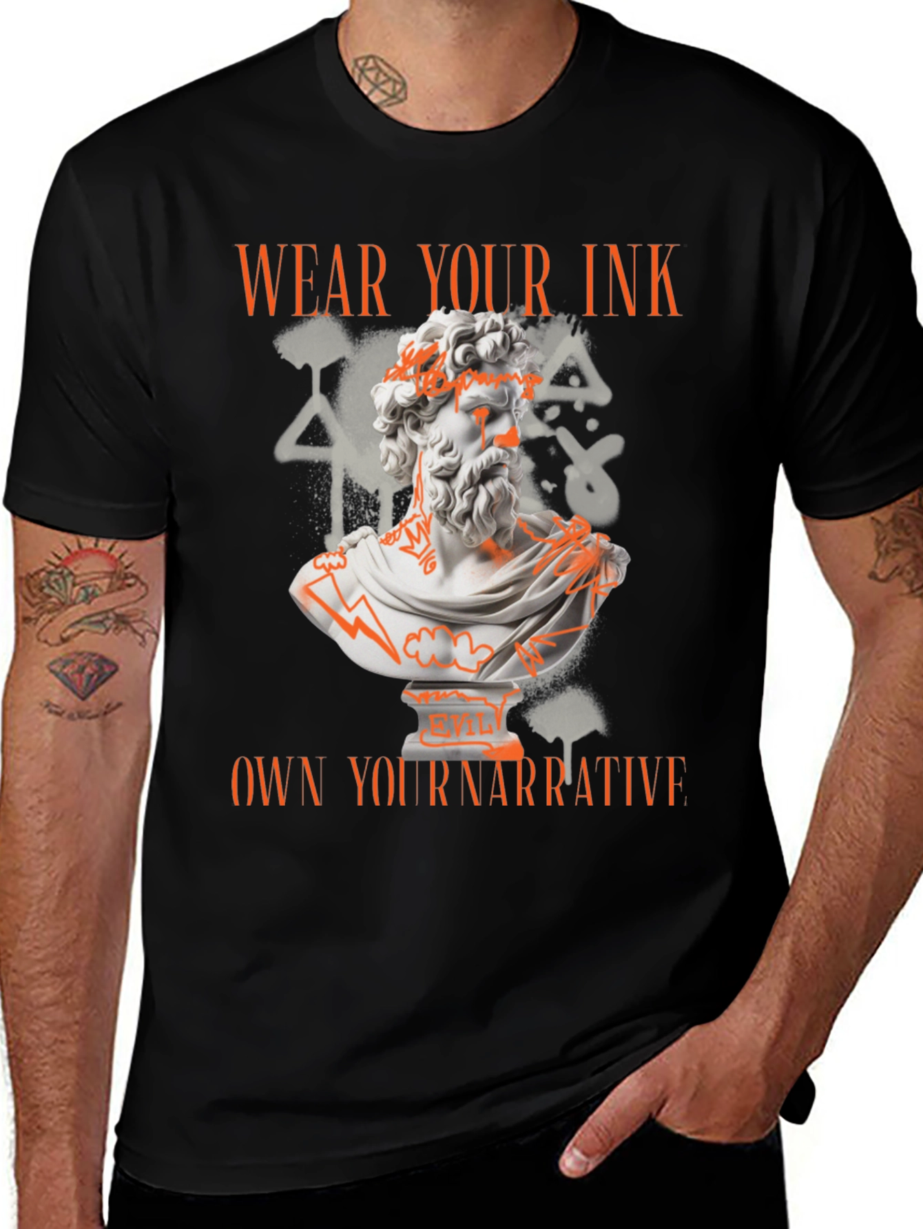 Variant 10 of Wear Your Ink Men's Black Graphic Tee