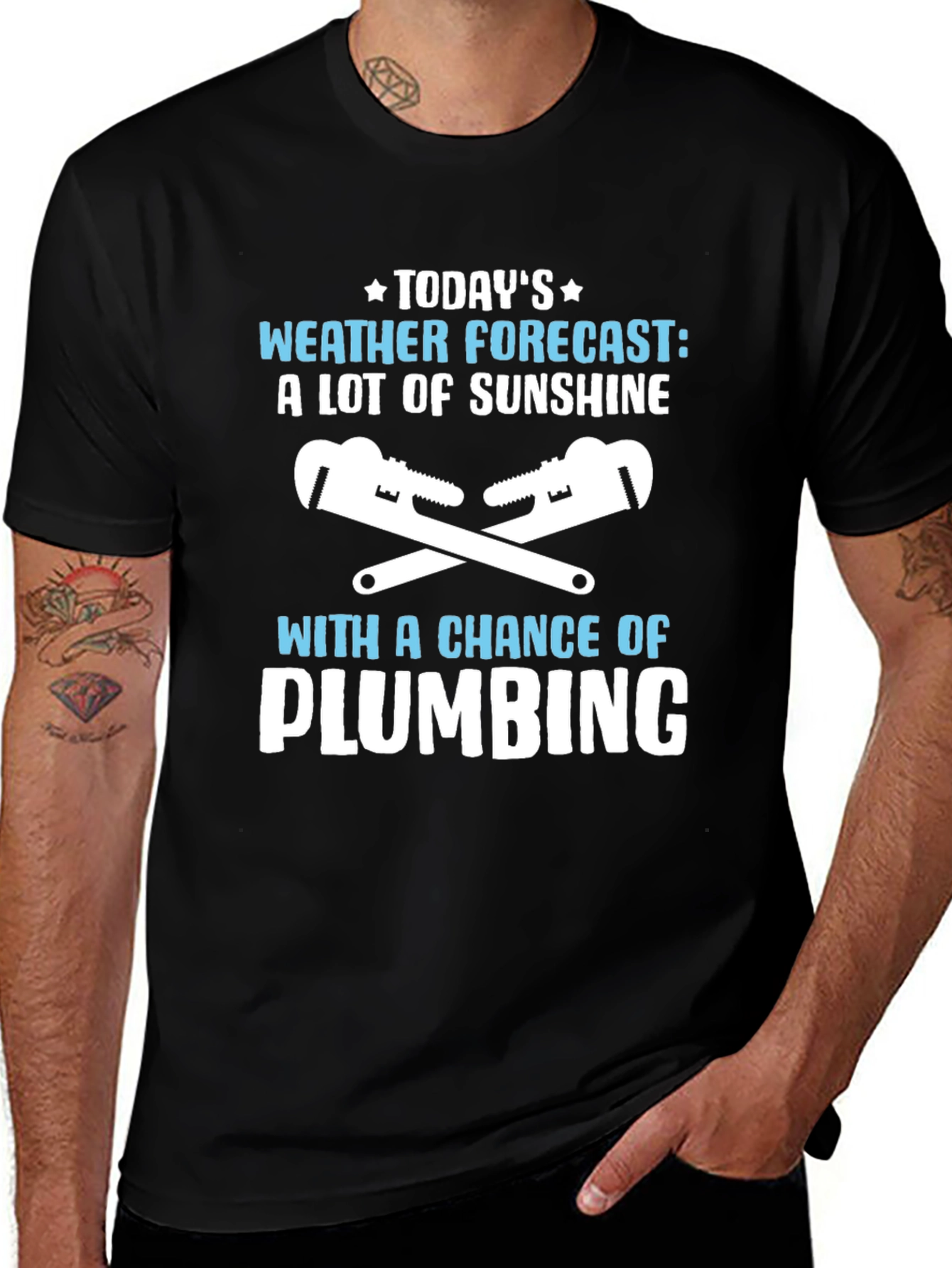 Variant 17 of Funny Plumbing Weather Forecast T-Shirt