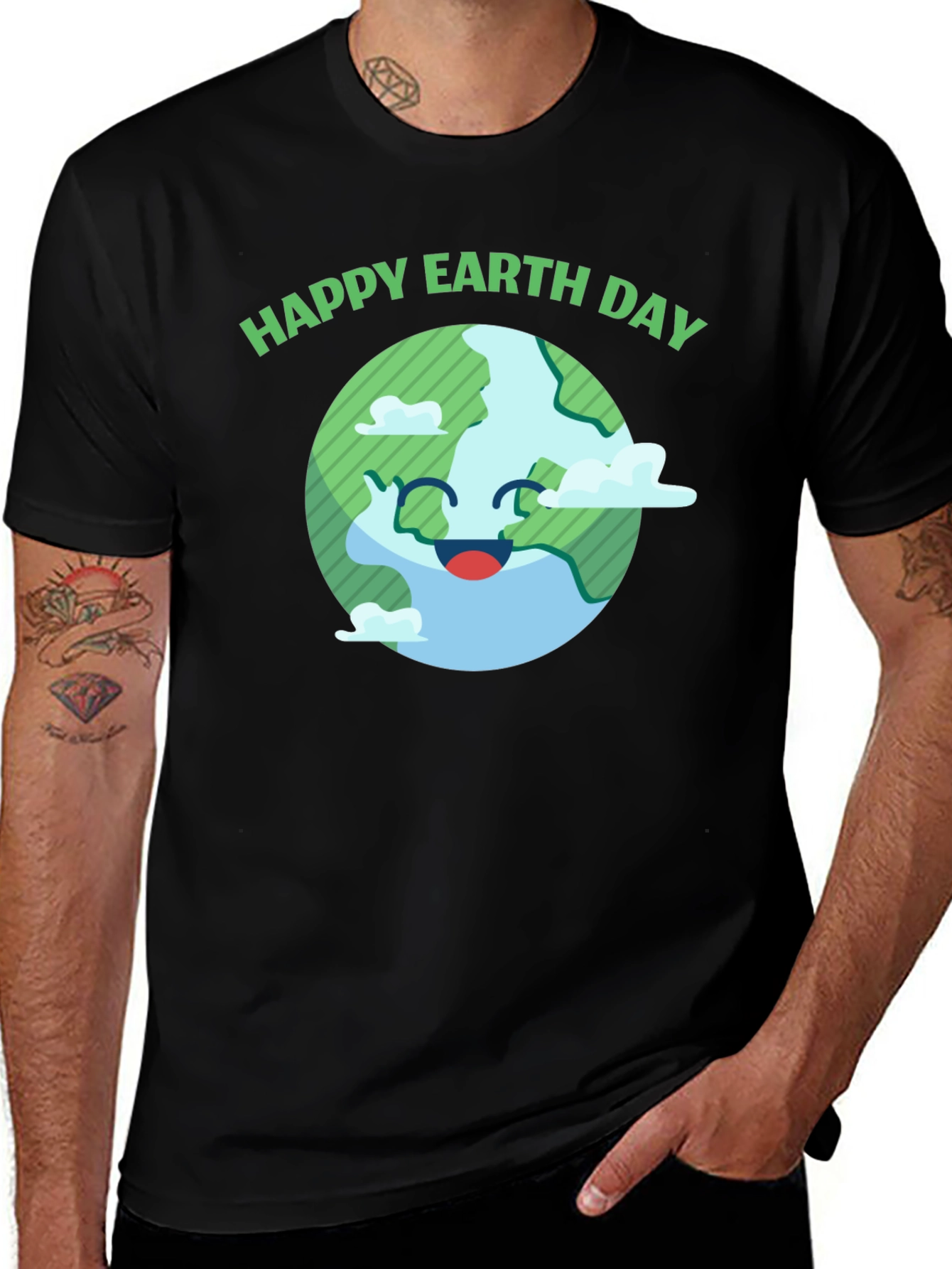 Happy Earth Day Graphic Tee - Black