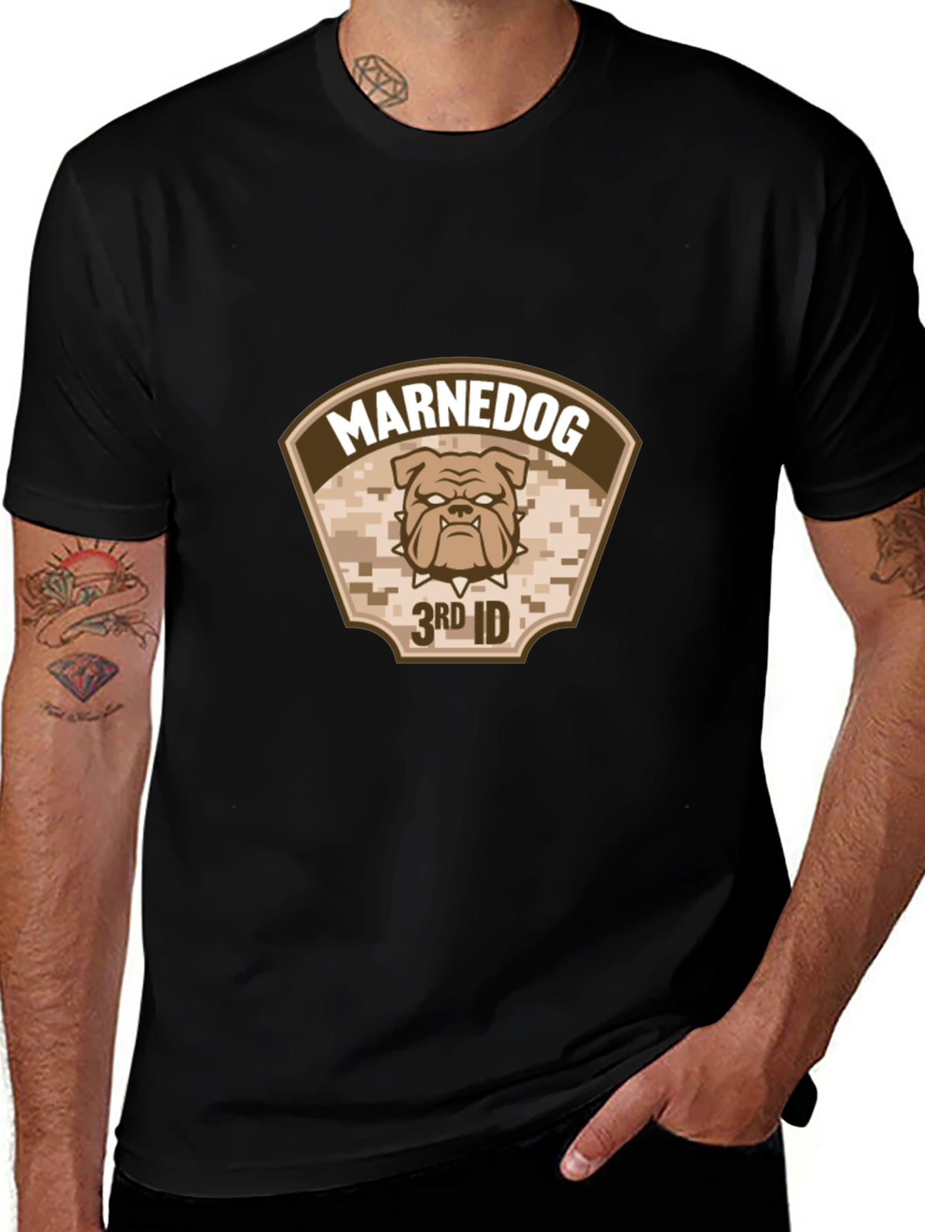 Variant 26 of MARNEDOG 3RD ID T-Shirt - Military Bulldog Graphic Tee