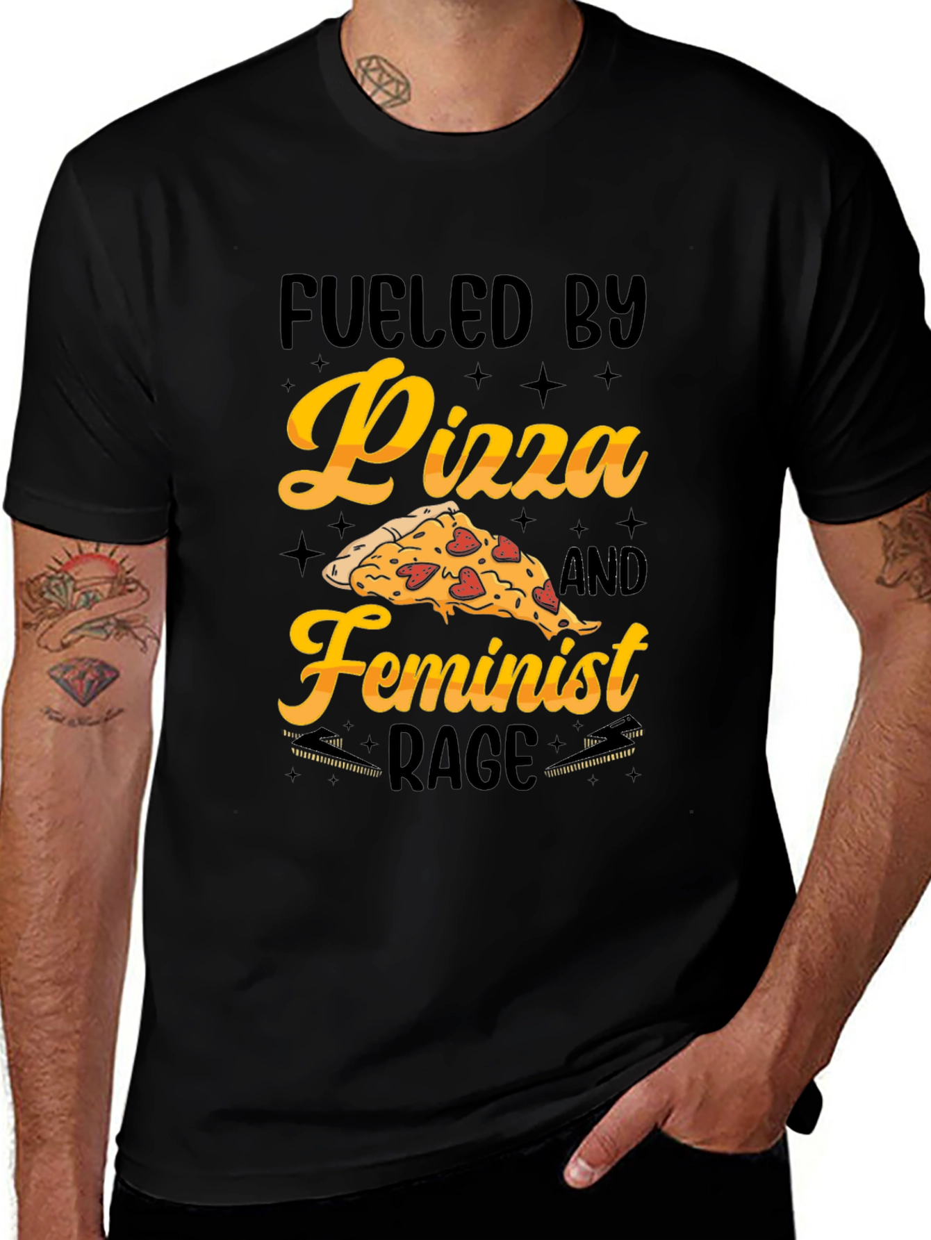 Variant 29 of Pizza Feminist Rage Graphic Tee