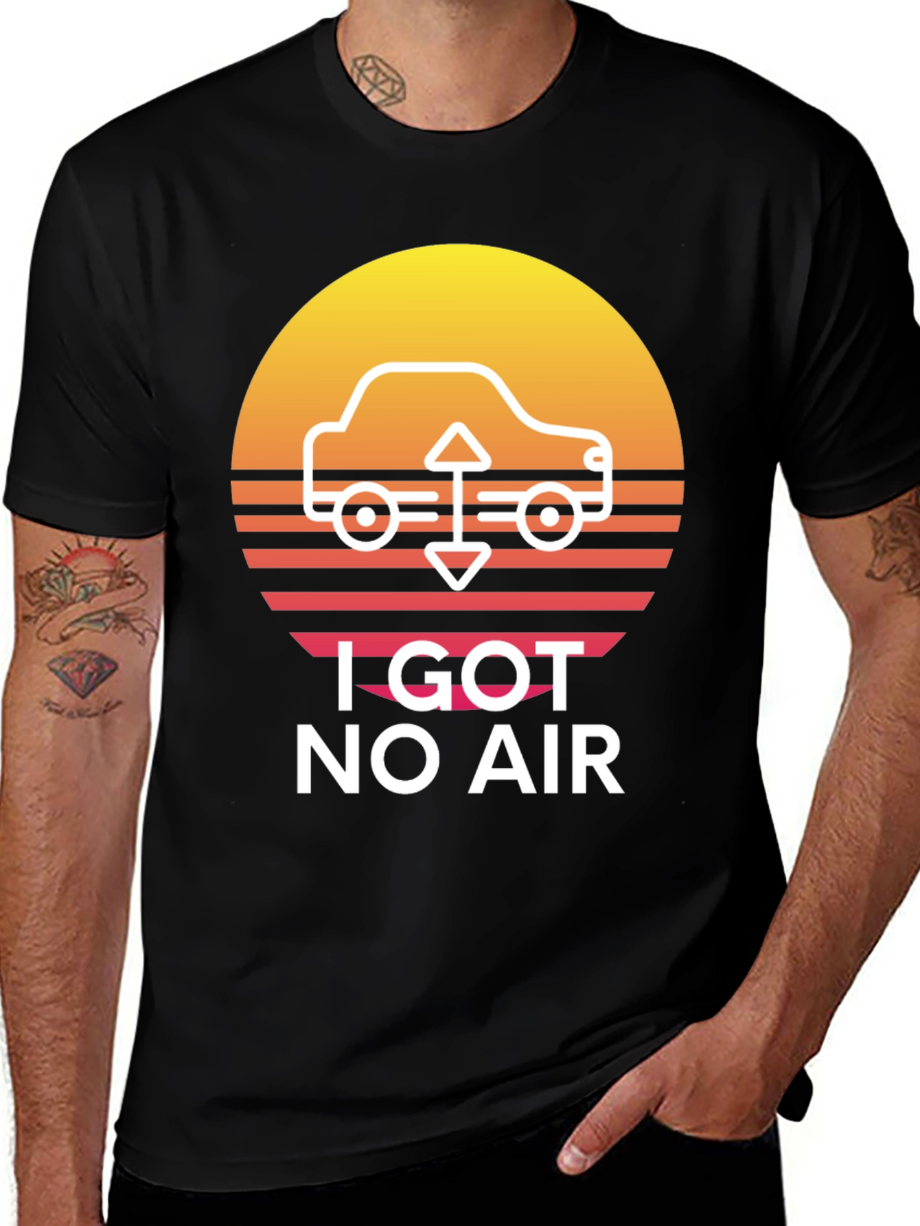 Variant 23 of I Got No Air Black Graphic Tee