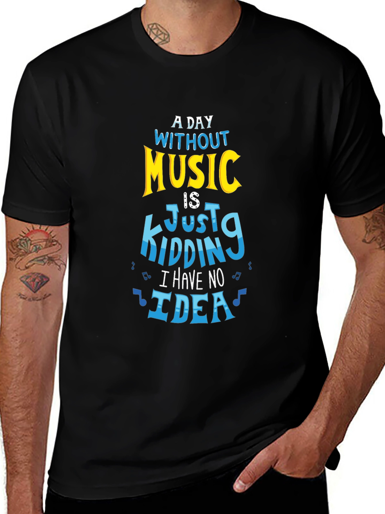 Variant 19 of Music Lover T-Shirt - A Day Without Music