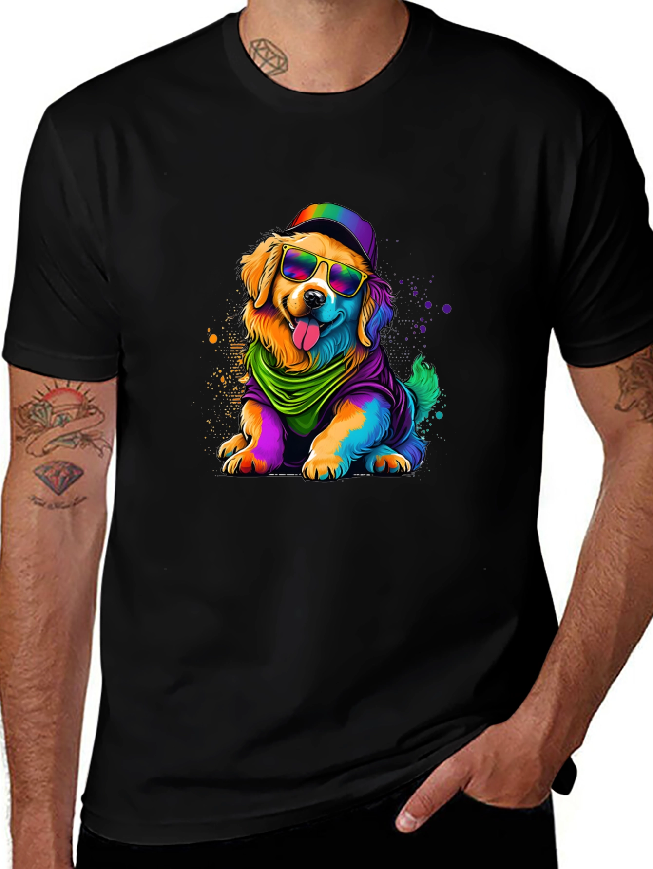 Variant 27 of Rainbow Dog Graphic T-Shirt - Unisex
