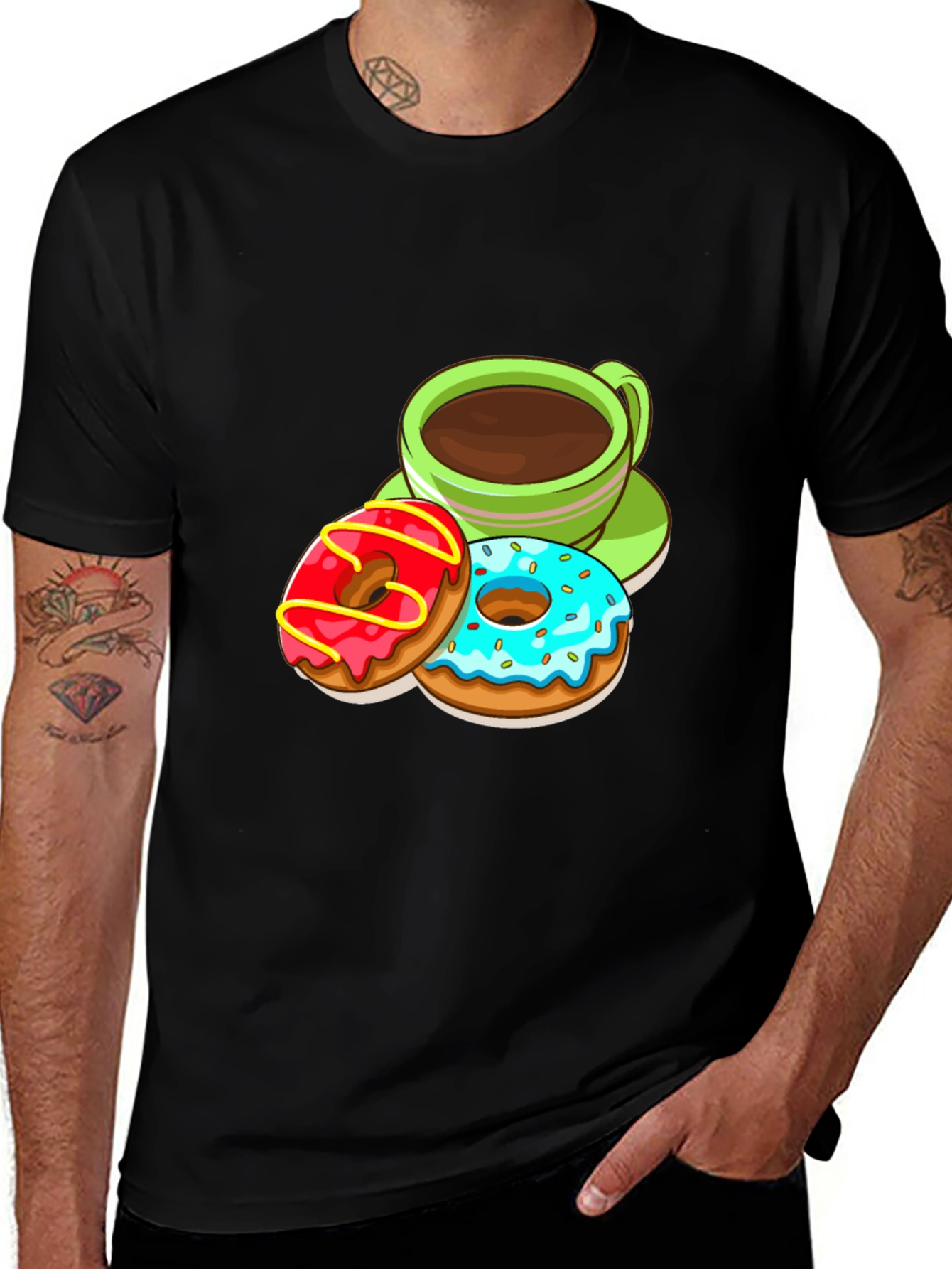Variant 23 of Donut & Coffee Graphic Tee - Sweet Treat Style