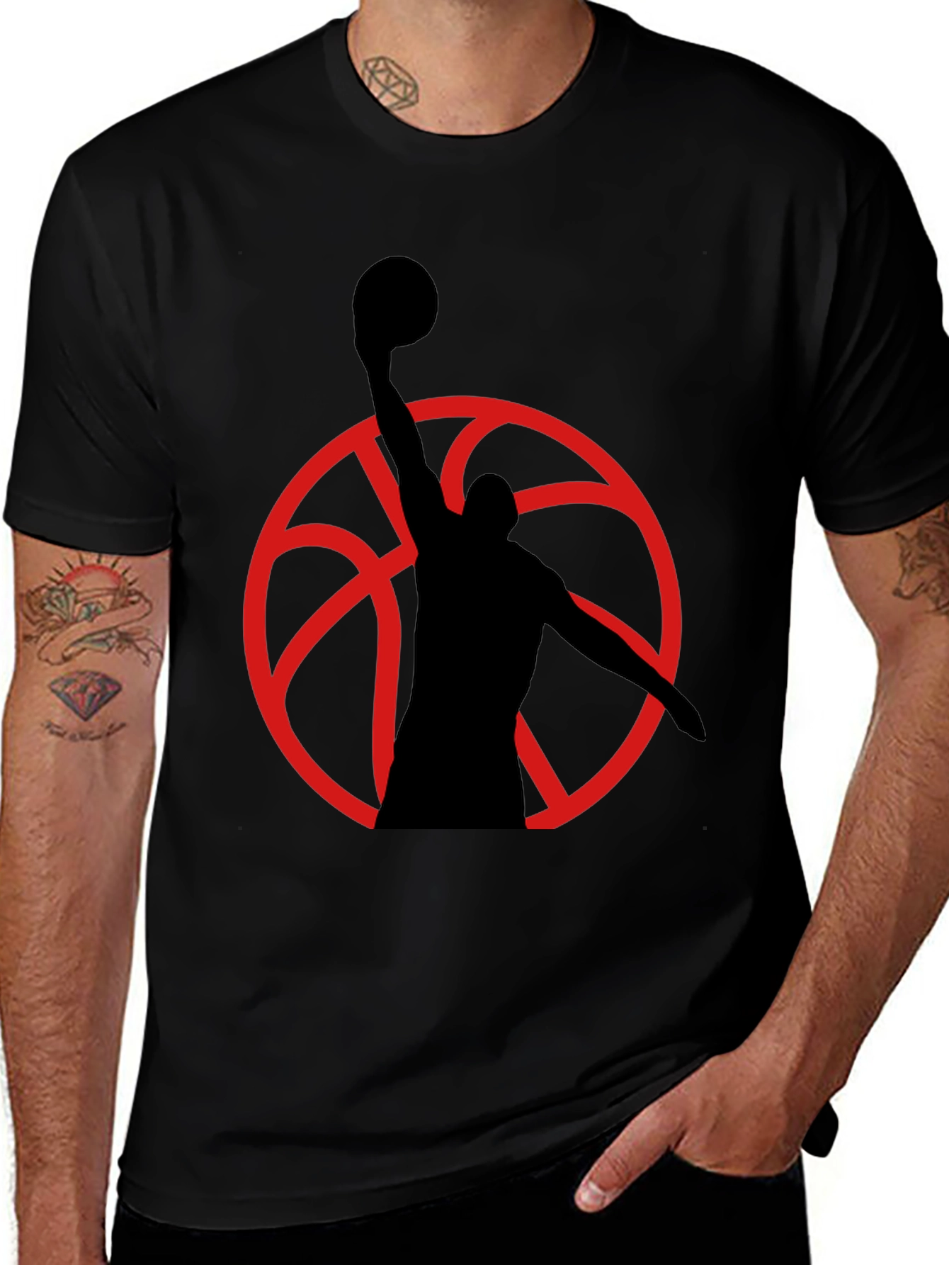 Variant 9 of Slam Dunk Graphic Tee - Black Basketball Shirt