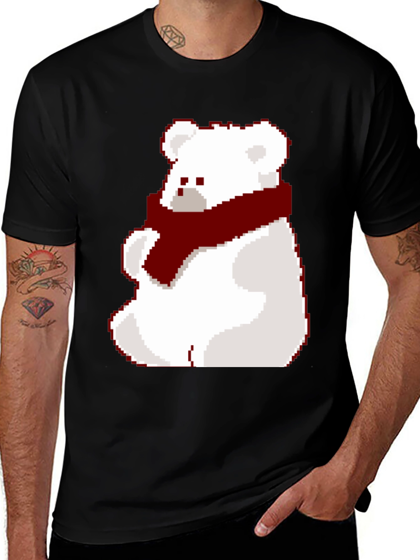 Pixel Art Bear T-Shirt - Retro Style