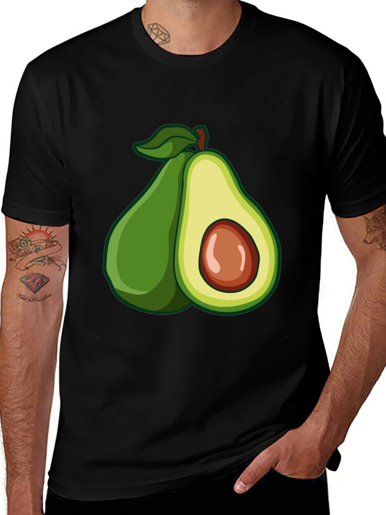 Variant 27 of Avocado Graphic Black T-Shirt