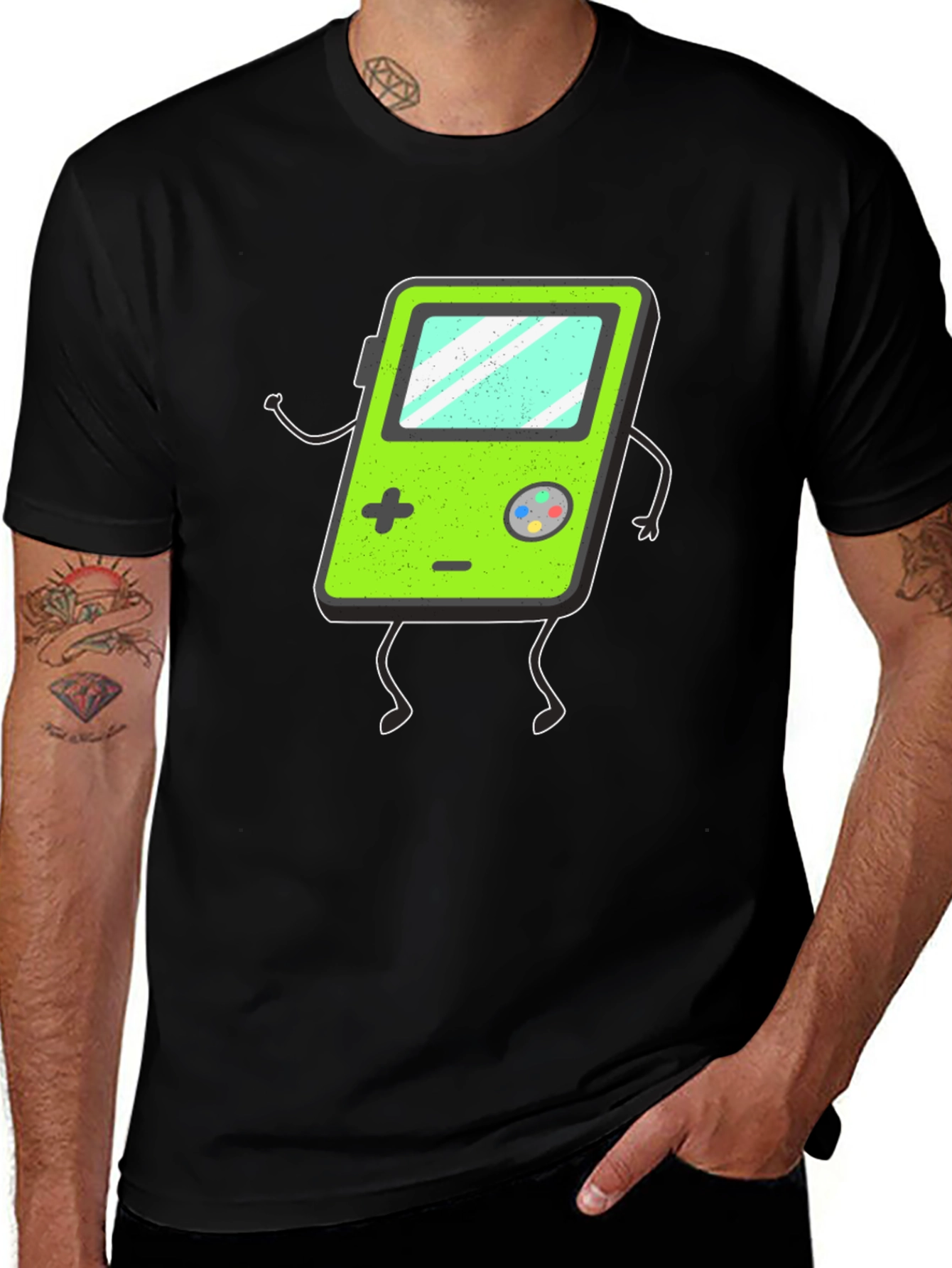 Variant 7 of Retro Game Console Graphic Tee - Black T-Shirt