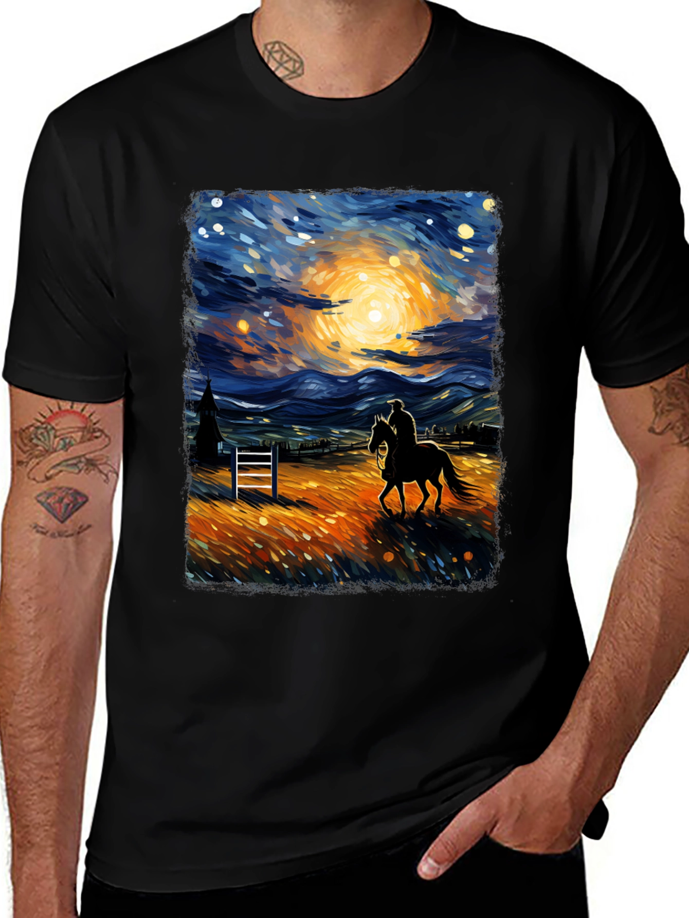 Variant 28 of Starry Night Rider Graphic Tee
