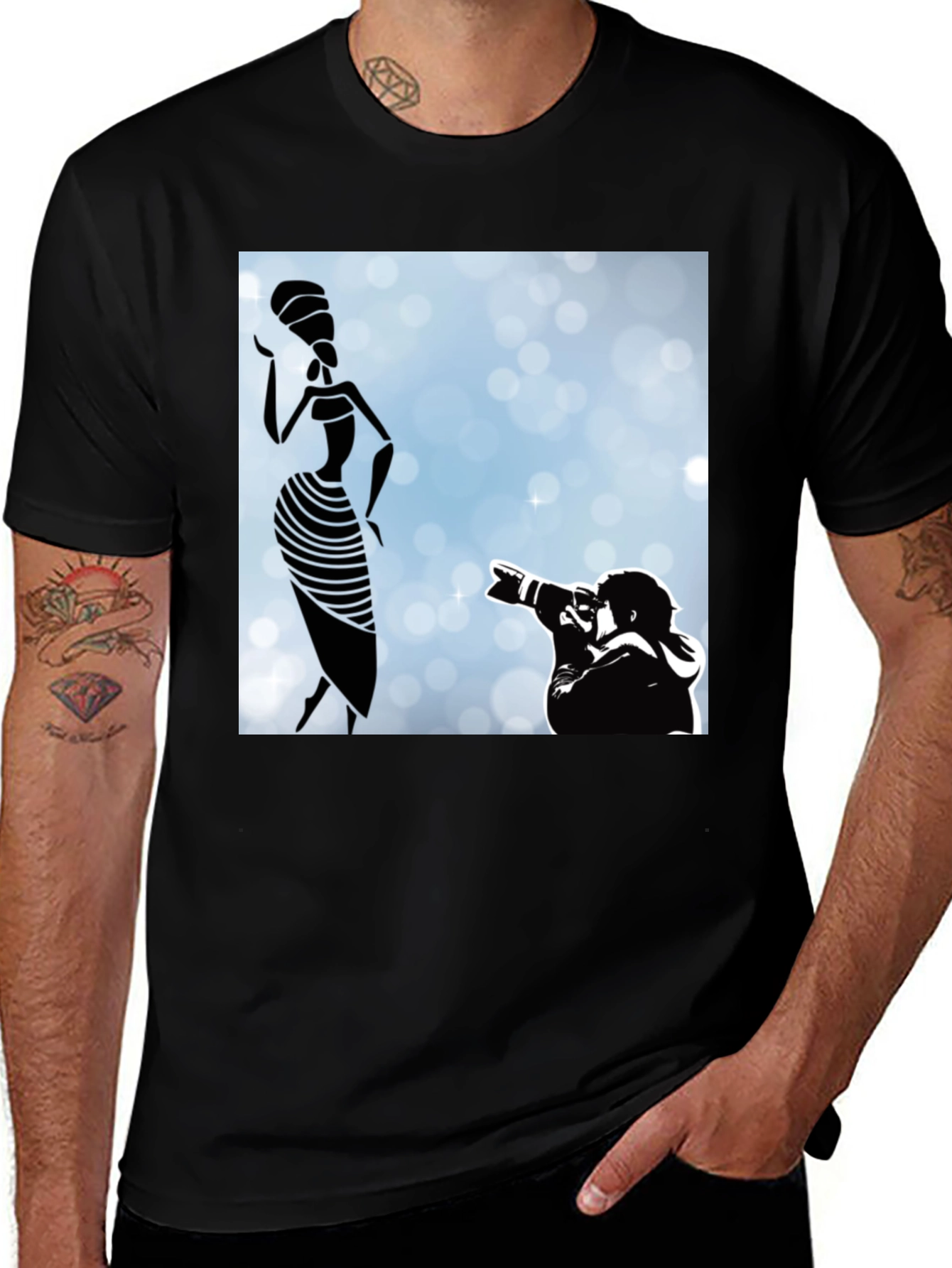 Variant 22 of Stylish Black Graphic Tee - Fashion Photographer