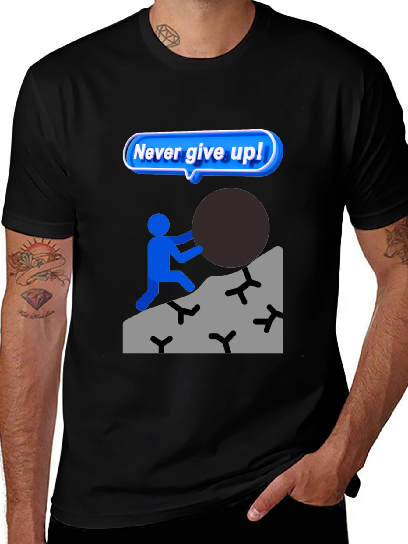 Variant 21 of Never Give Up Graphic Tee - Motivational T-Shirt