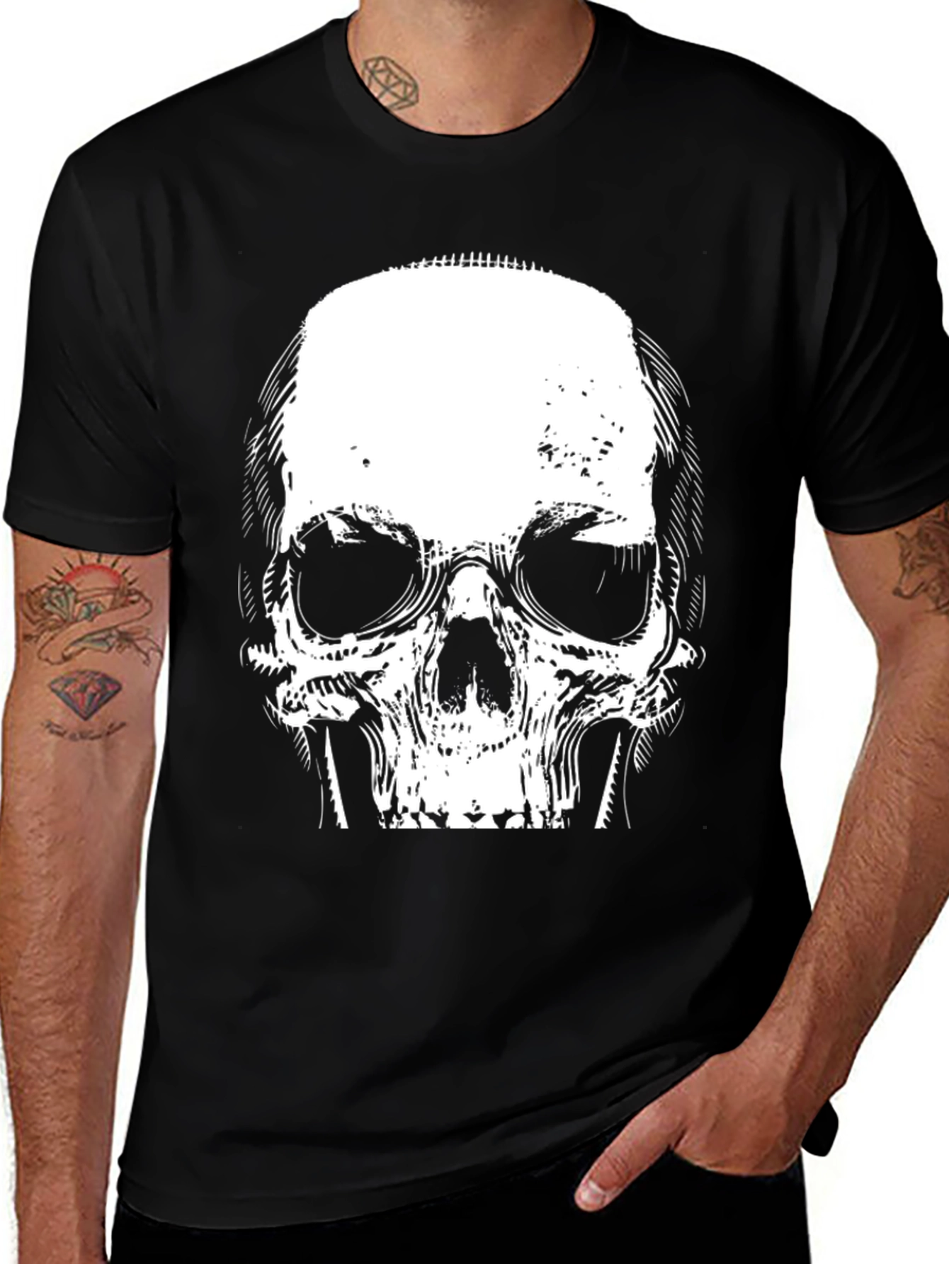 Variant 11 of Skull Graphic Black T-Shirt