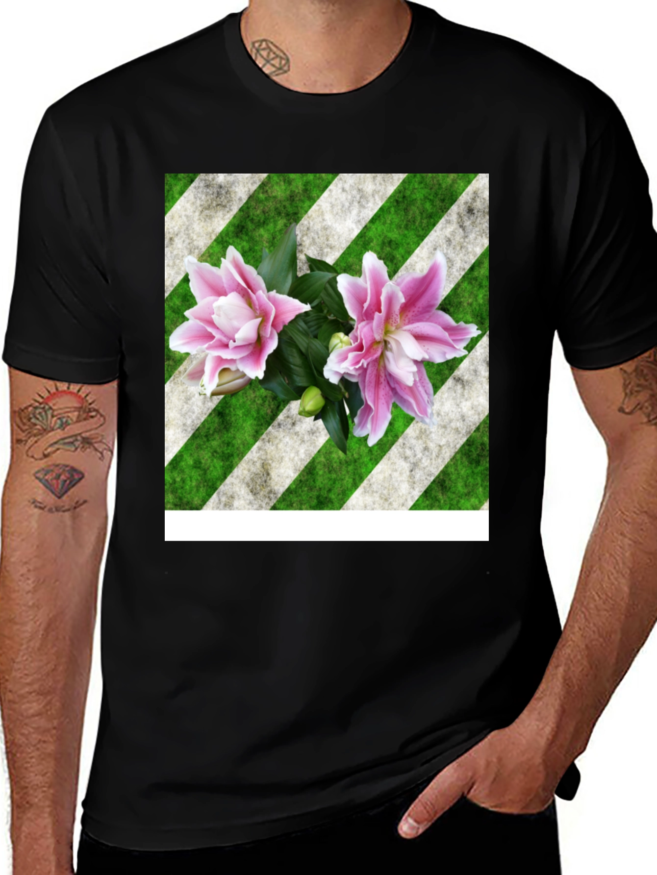Variant 5 of Floral Striped T-Shirt