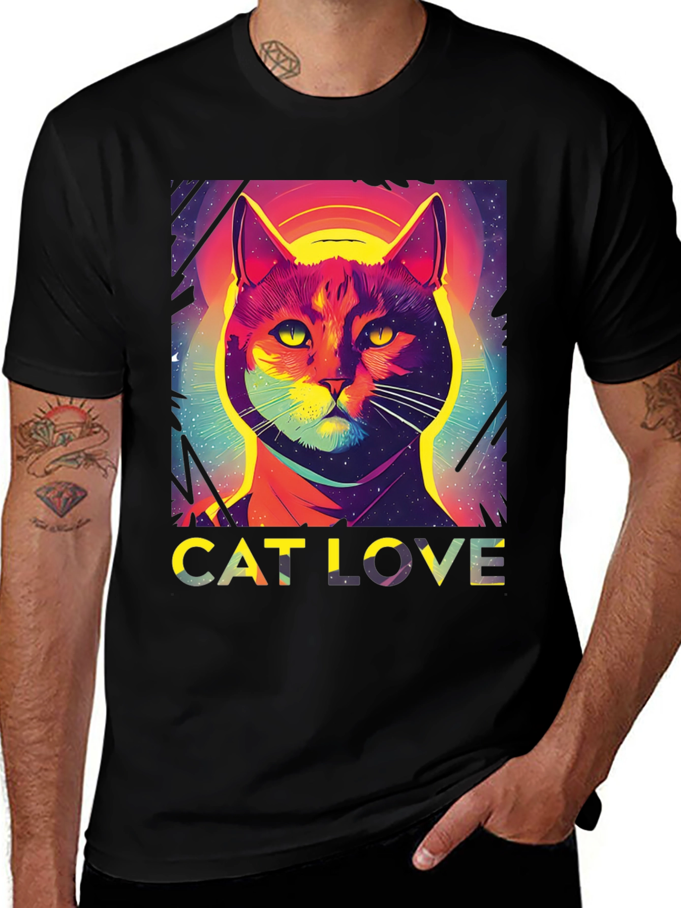 Variant 4 of Cat Love Graphic Tee - Stylish Unisex T-Shirt