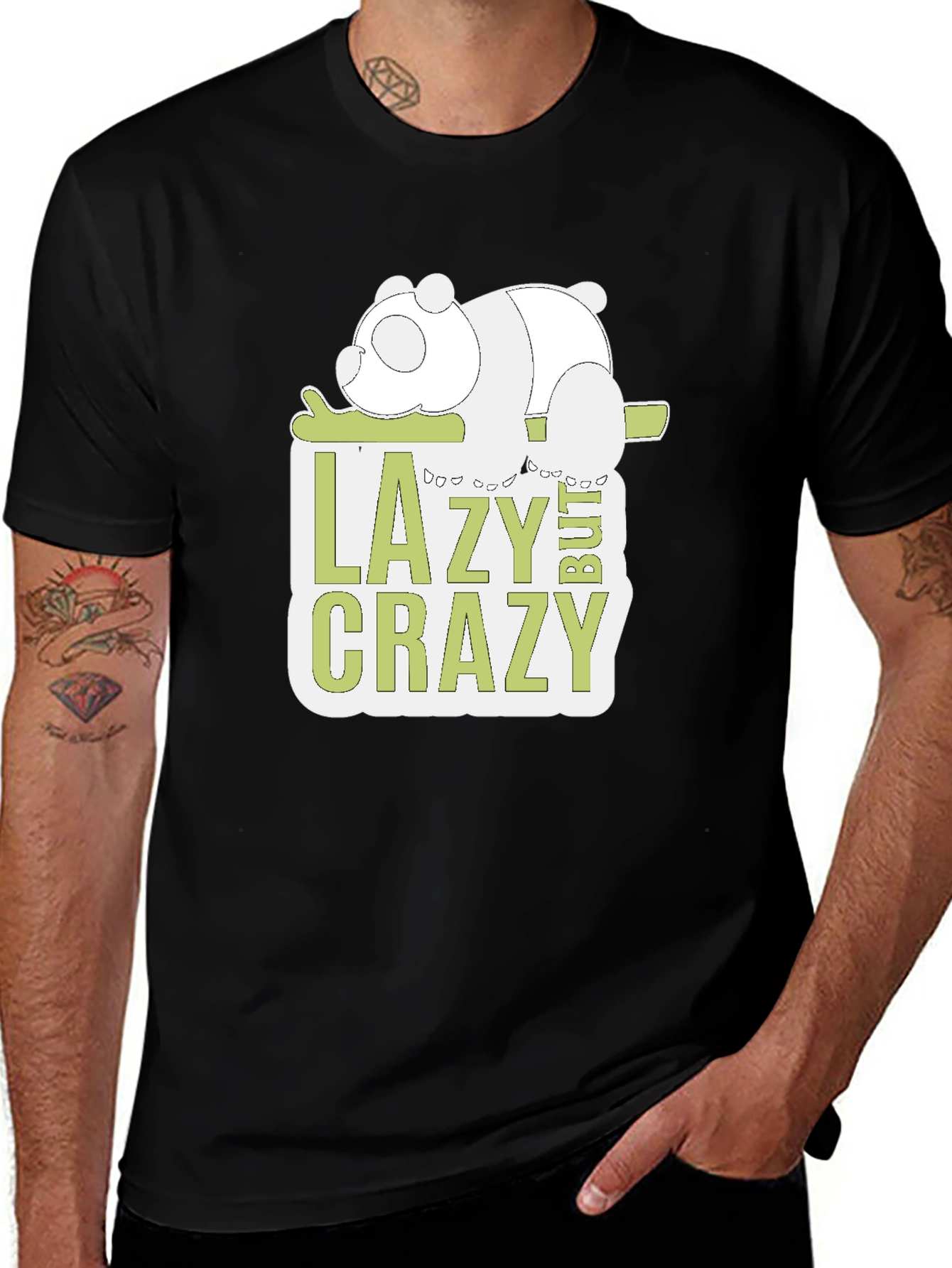 Variant 16 of Lazy But Crazy Panda Graphic T-Shirt