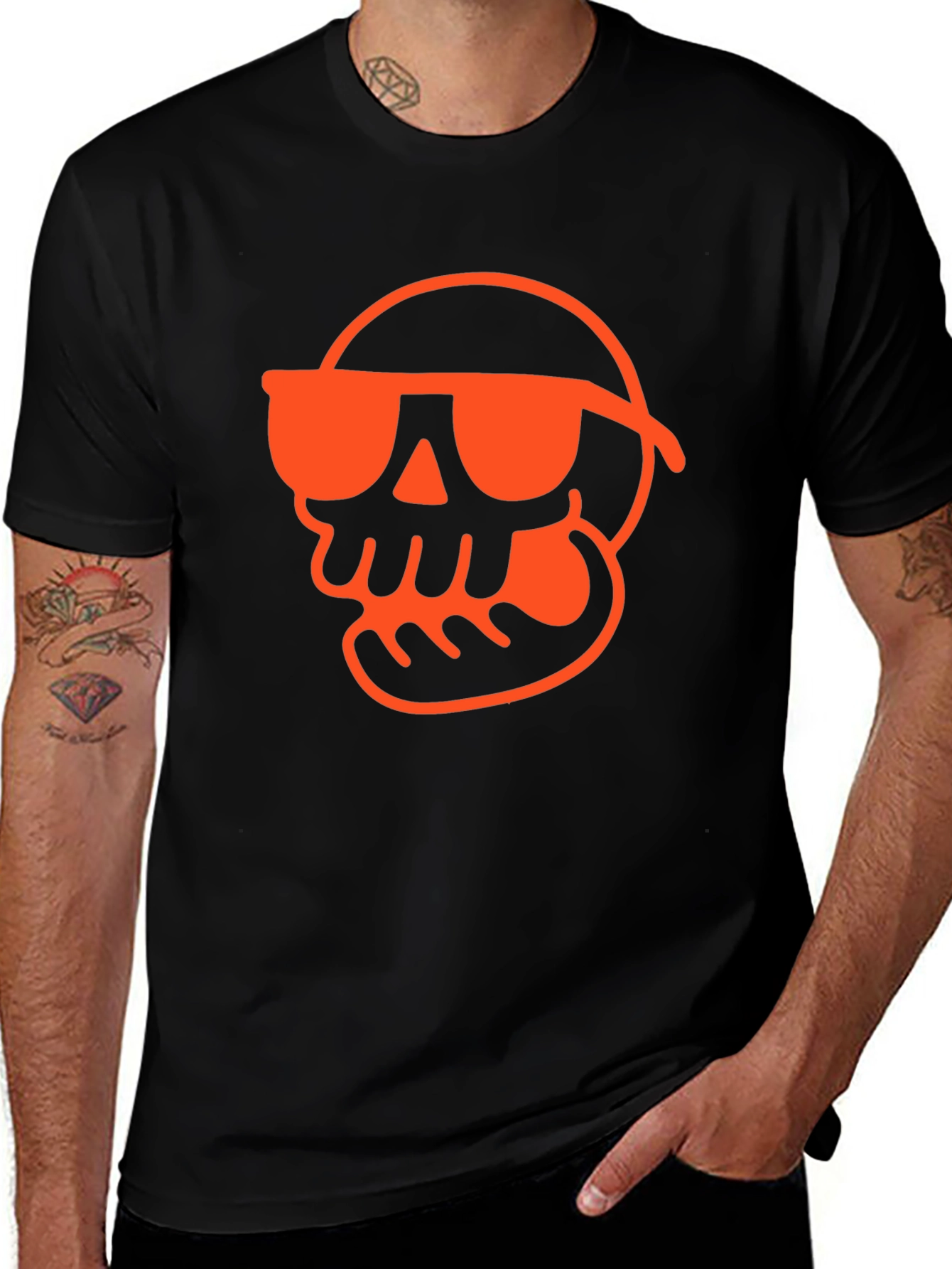 Variant 27 of Cool Skull Graphic Tee - Black