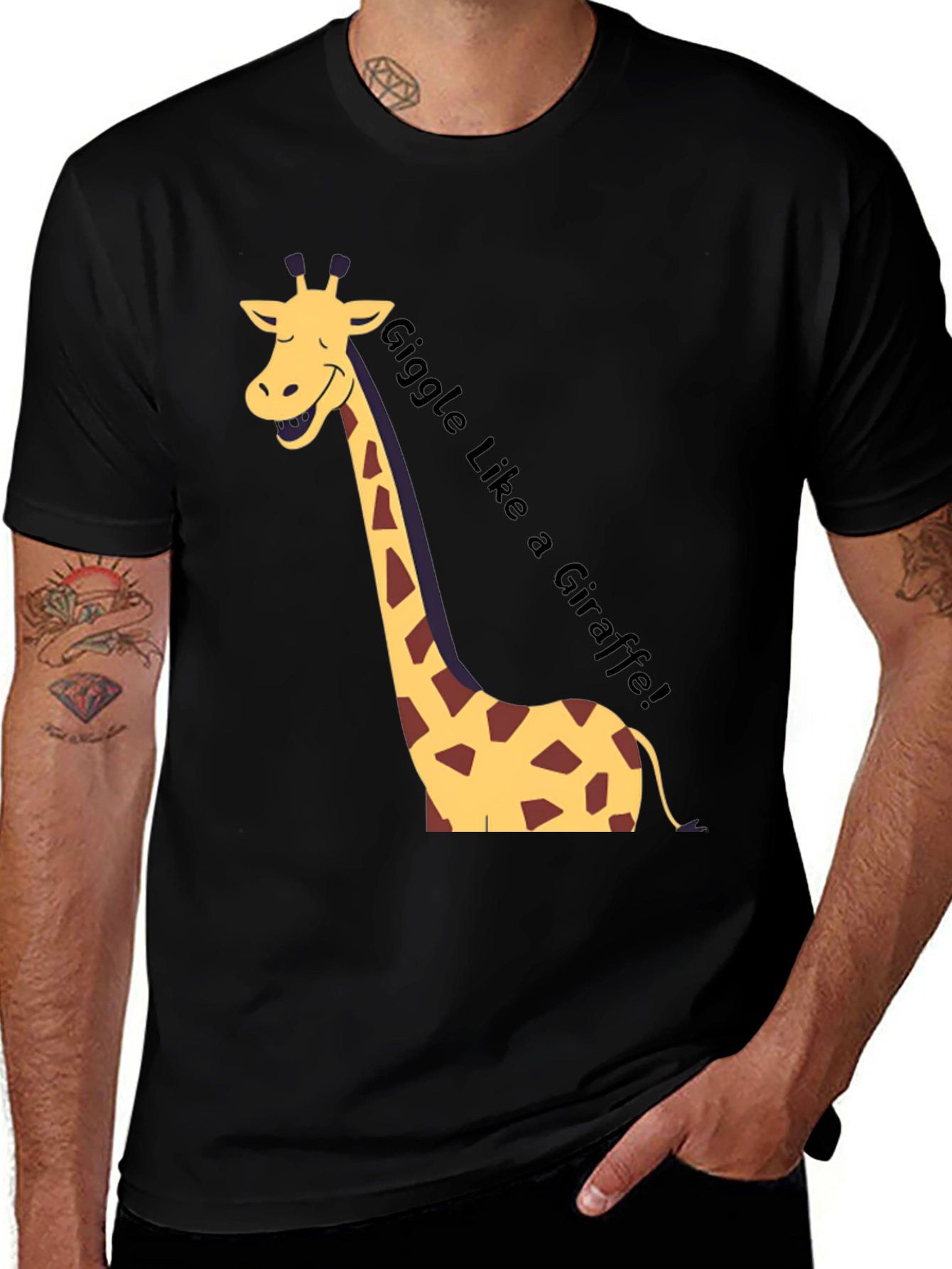 Variant 11 of Giggle Like a Giraffe Black T-Shirt