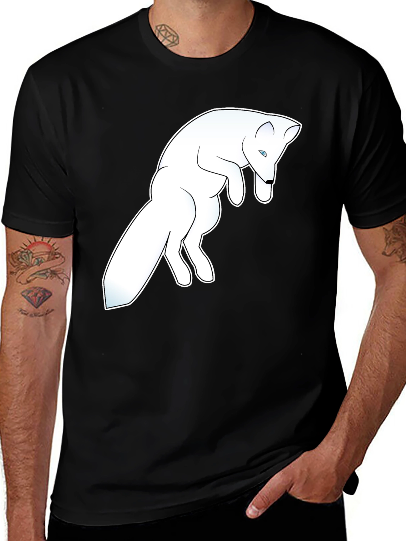 Arctic Fox Graphic Tee - Black Cotton Blend