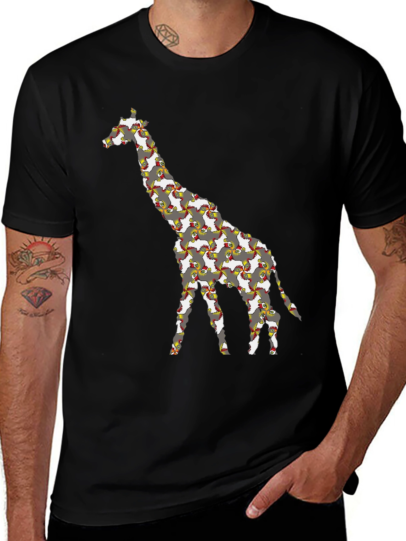 Variant 8 of Giraffe Chicken T-Shirt - Quirky Animal Print Tee