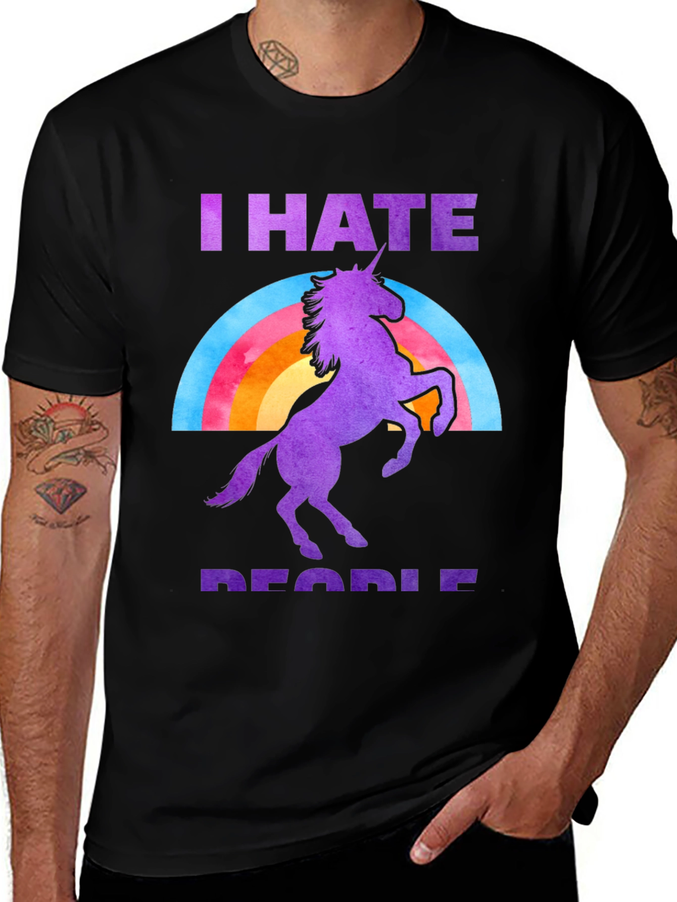 Variant 21 of I Hate People Unicorn Rainbow Graphic T-Shirt