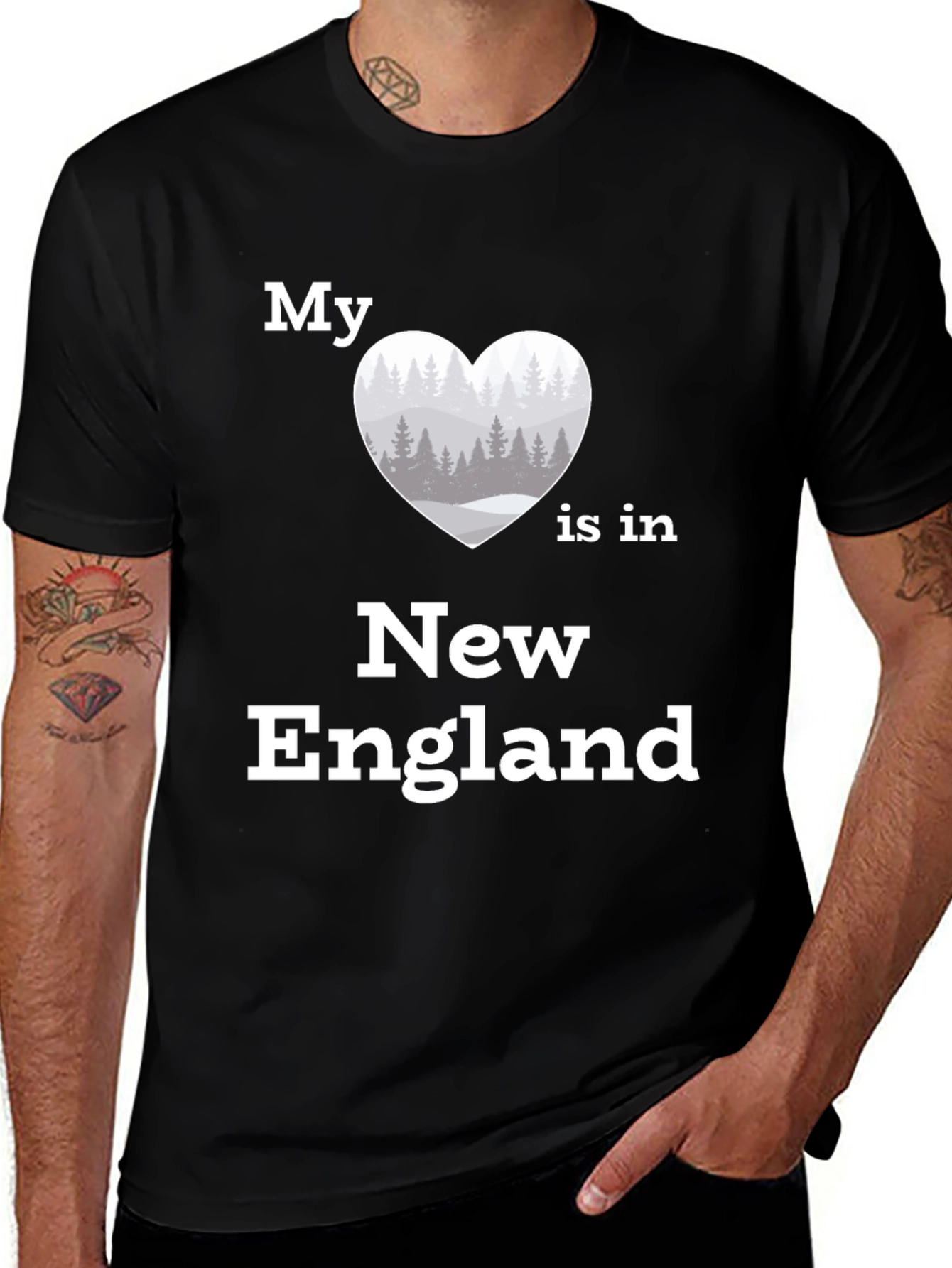 Variant 22 of New England Love T-Shirt | Heart Graphic Tee