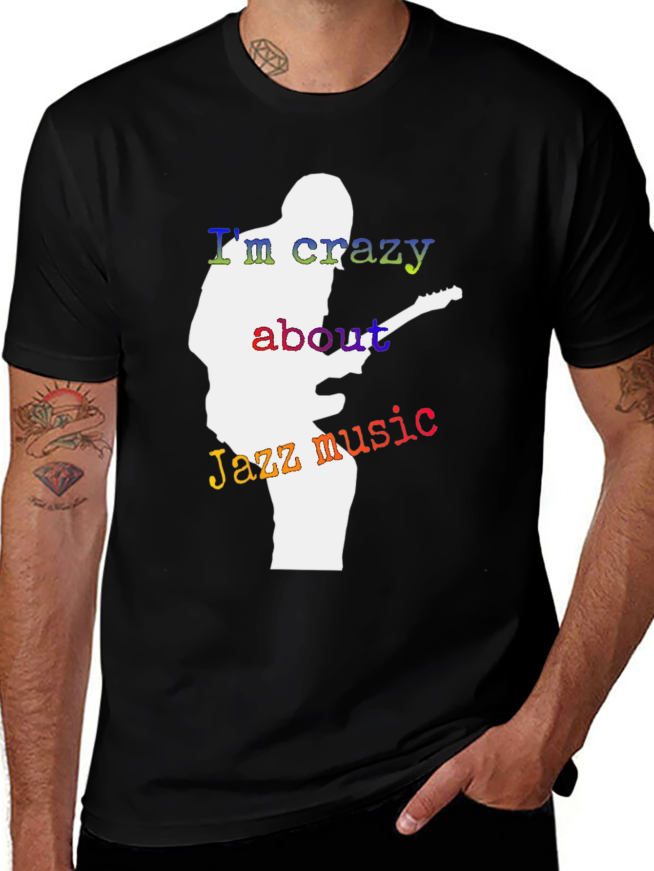 Variant 7 of Jazz Music Lover T-Shirt - Guitar Player Silhouette Tee