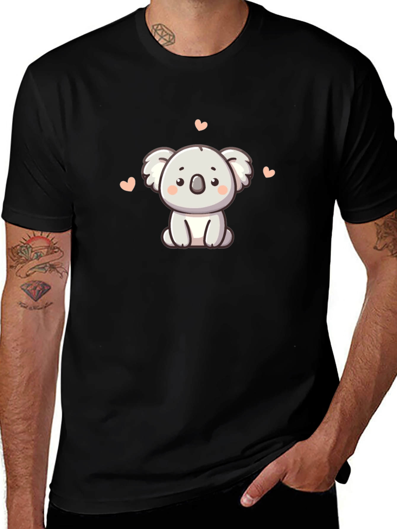 Variant 30 of Cute Koala Graphic T-Shirt - Black