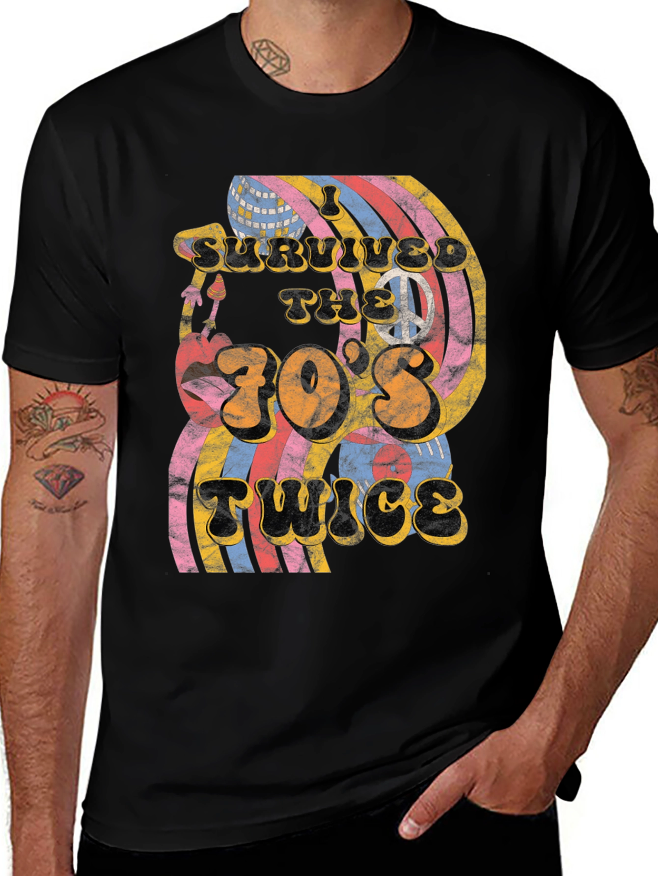 Variant 20 of I Survived the 70s Twice Retro T-Shirt