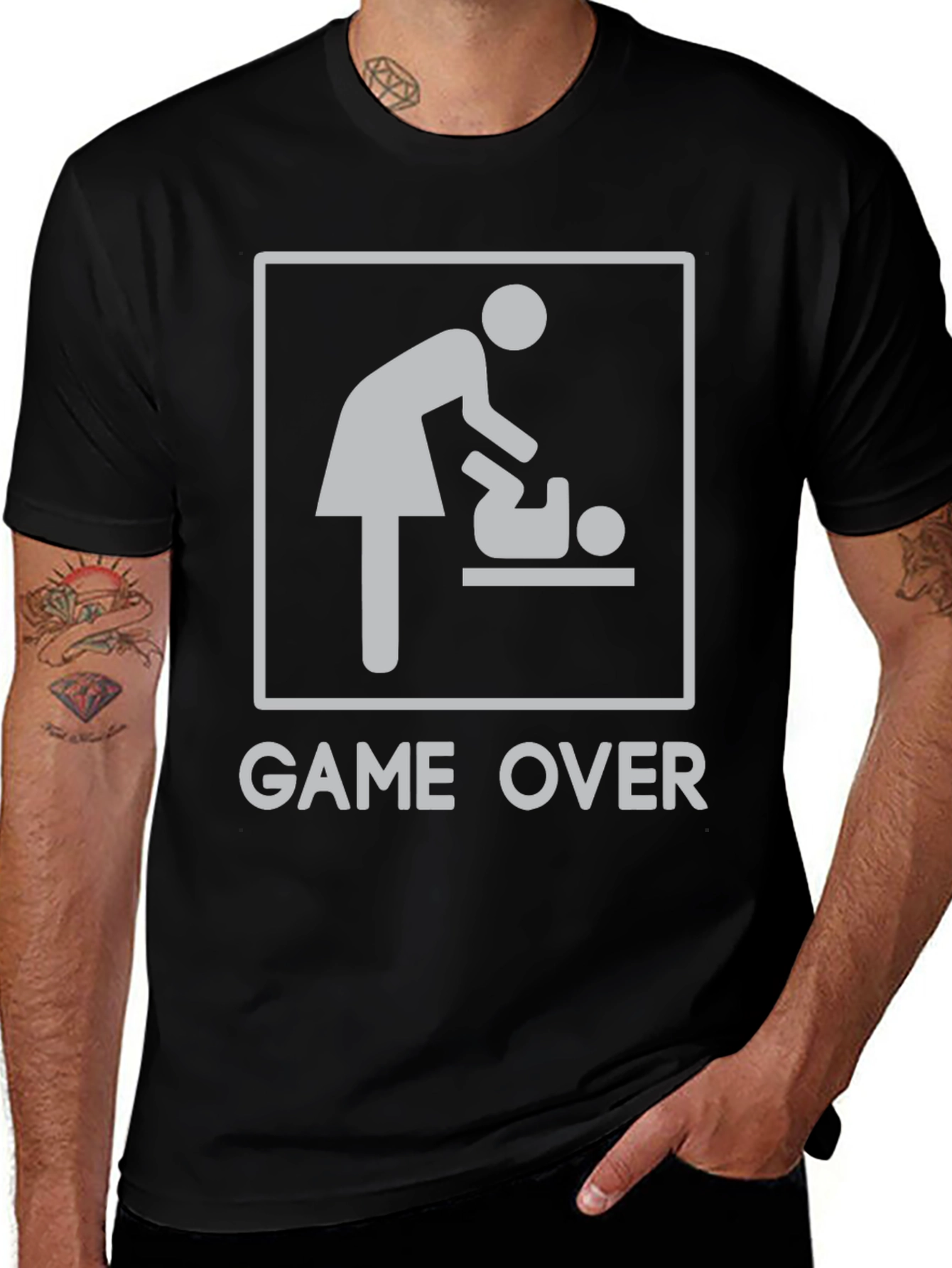 Game Over Baby Changing Dad T-Shirt