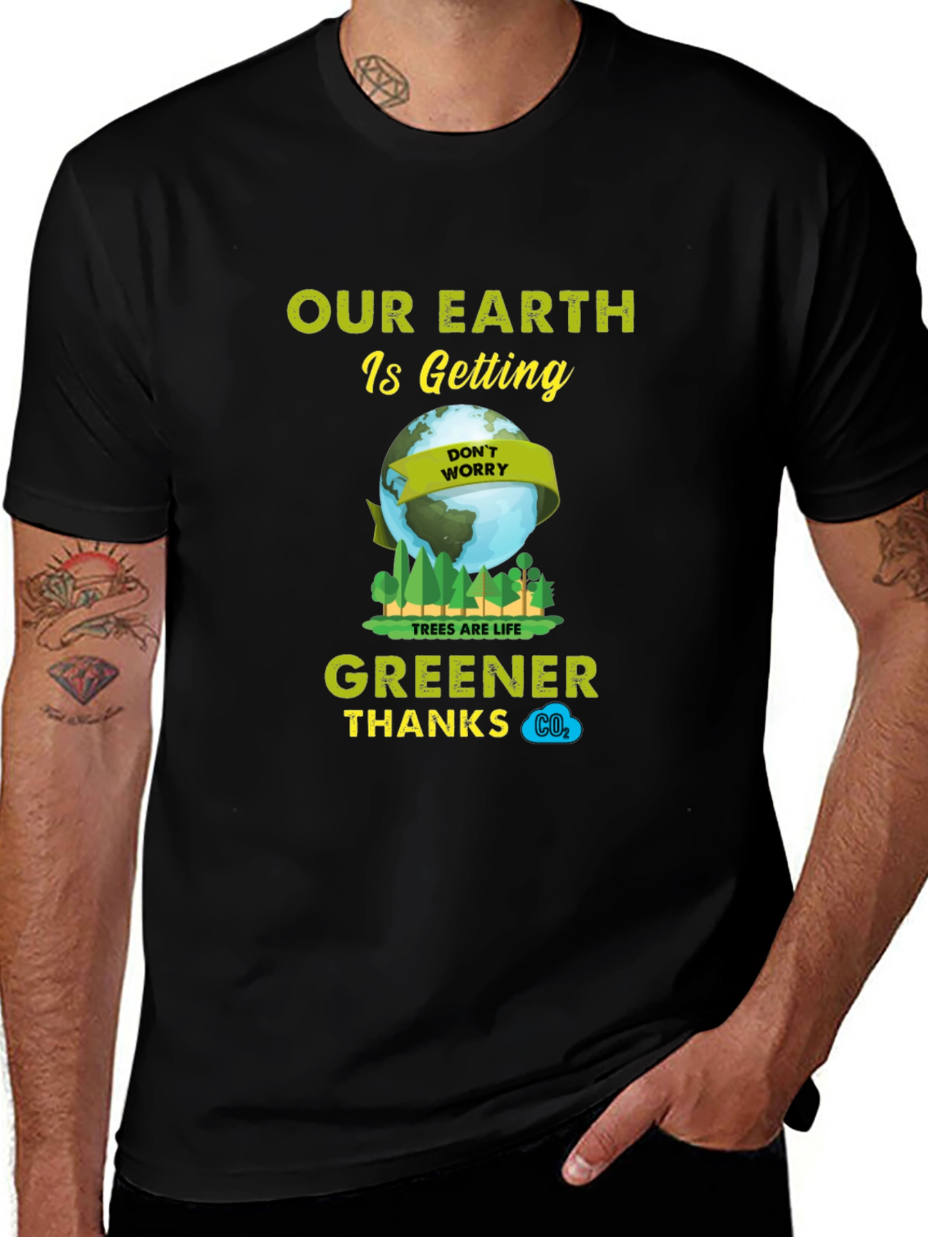 Eco-Friendly 'Our Earth is Getting Greener' Graphic Tee