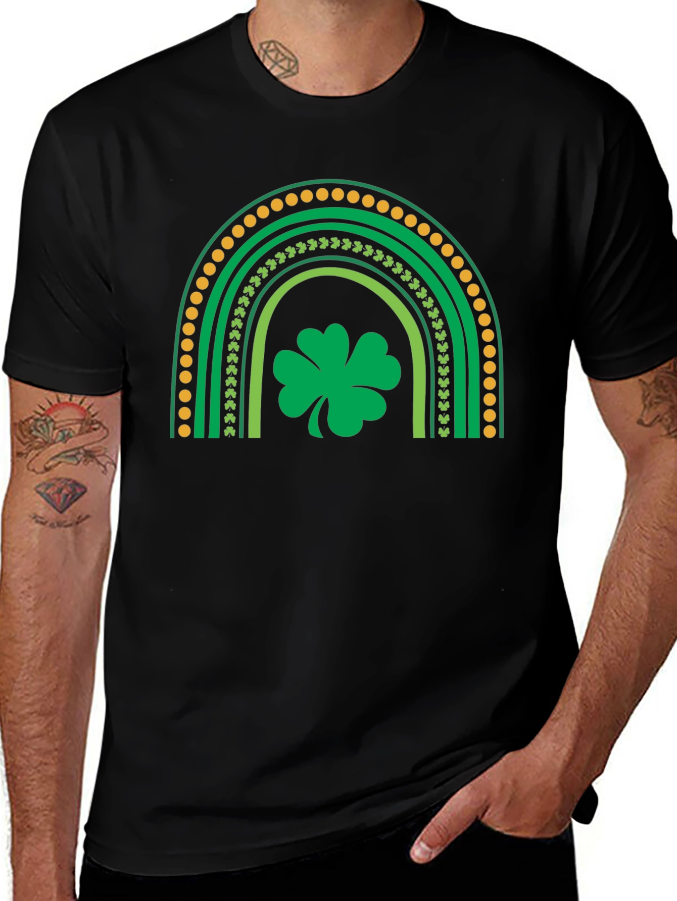 St. Patrick's Day Rainbow Clover Graphic Tee