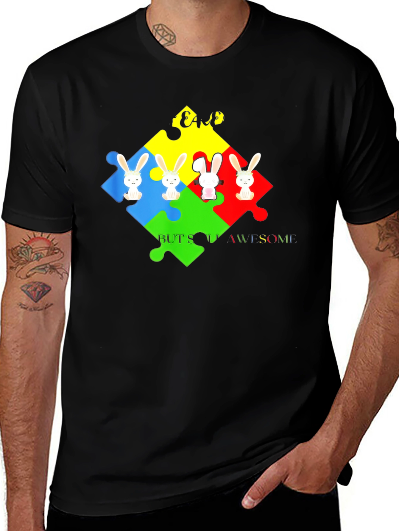 Variant 29 of Autism Awareness Bunny Puzzle T-Shirt