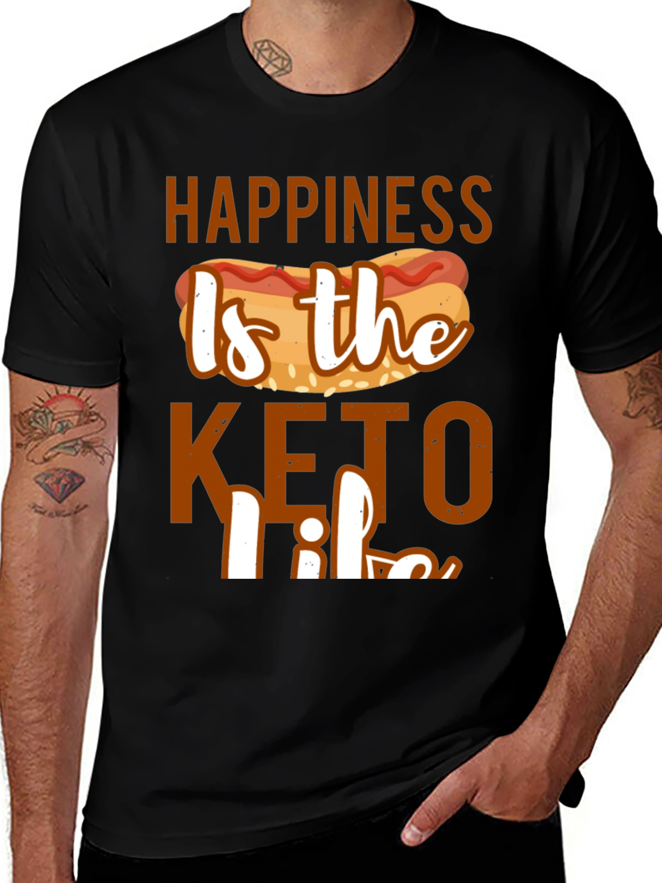 Variant 14 of Happiness is Keto Life T-Shirt