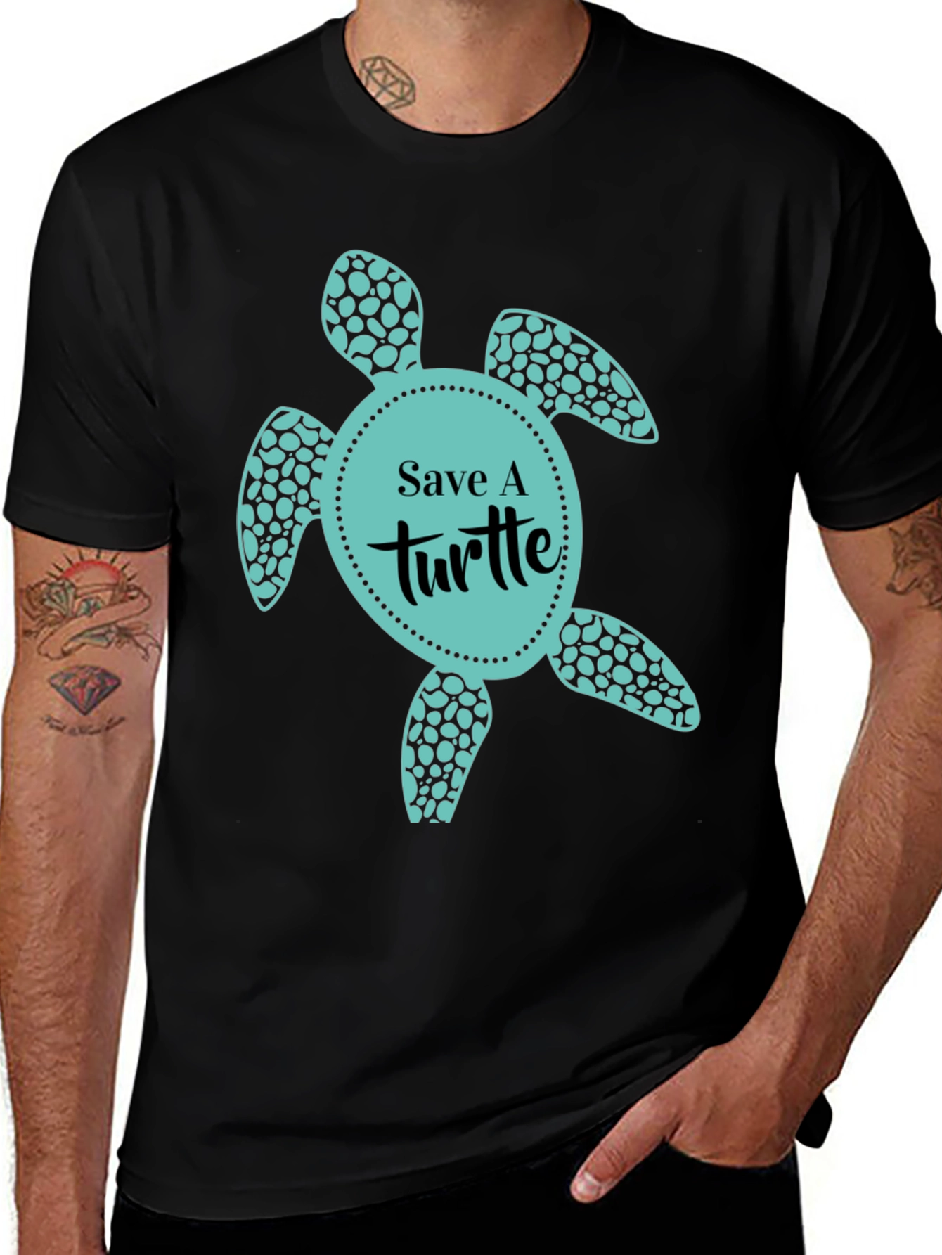Variant 21 of Save a Turtle Graphic T-Shirt