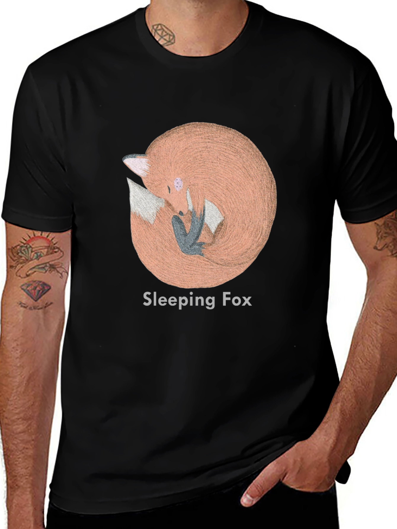 Variant 8 of Sleeping Fox Graphic T-Shirt - Soft & Stylish