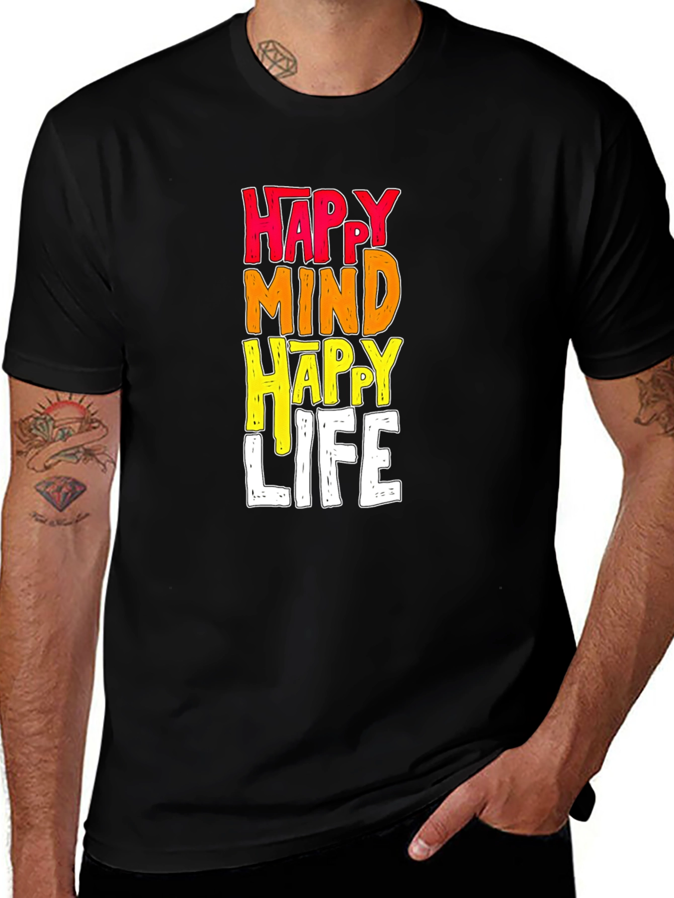 Variant 3 of Happy Mind Happy Life Graphic Tee