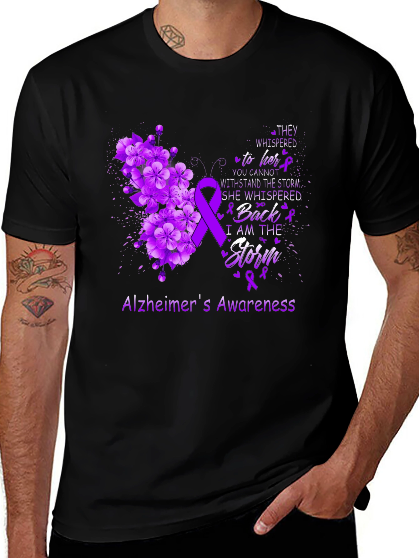 Variant 26 of Alzheimer's Awareness T-Shirt: I Am The Storm