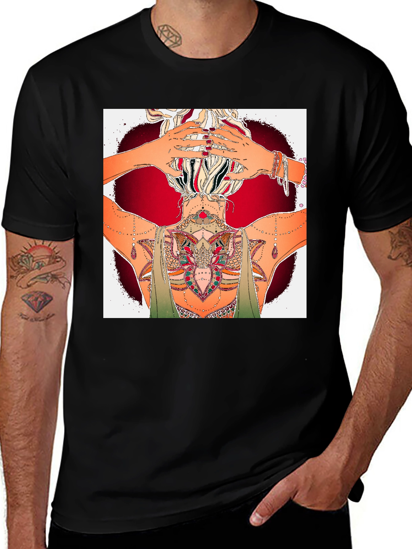 Variant 4 of Boho Tattooed Woman Graphic Tee