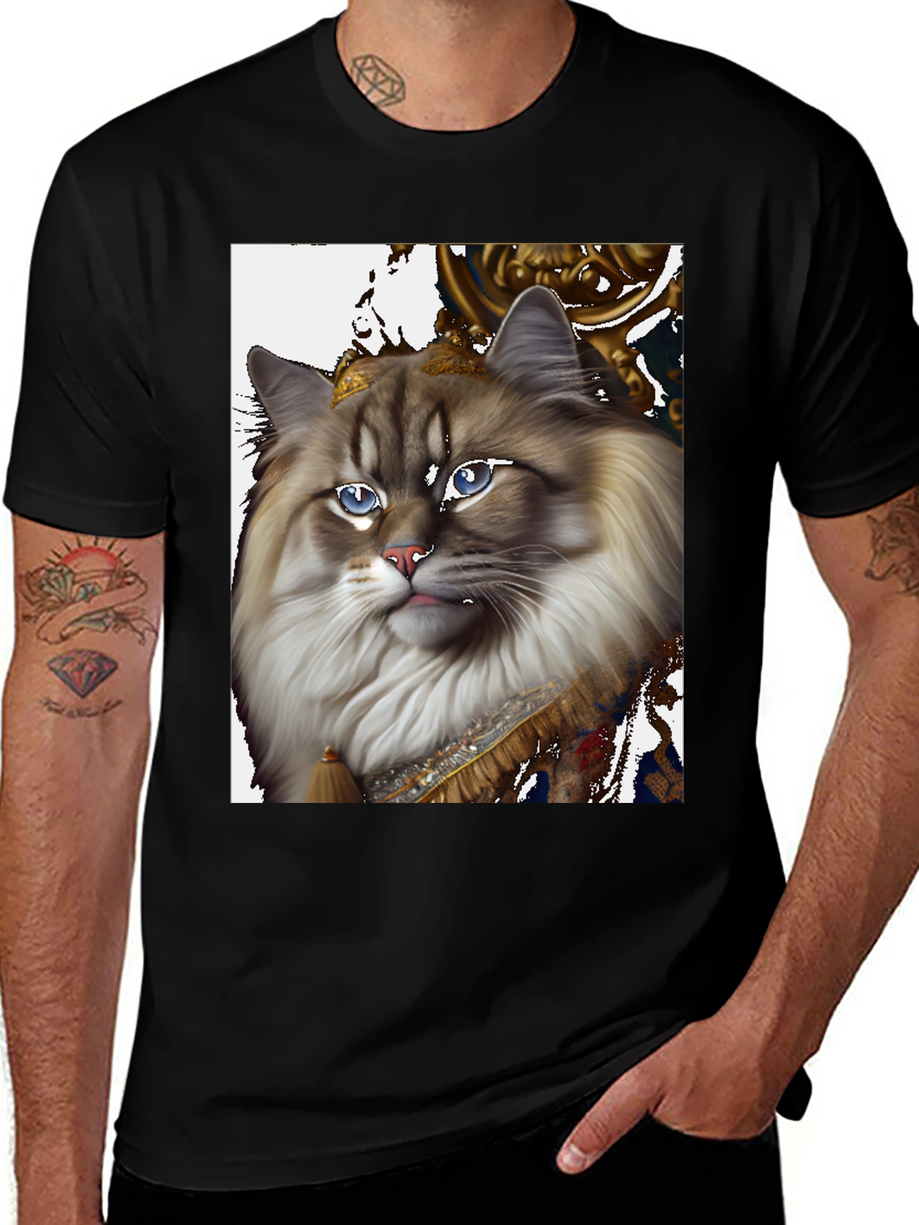 Variant 18 of Regal Cat Portrait Graphic T-Shirt