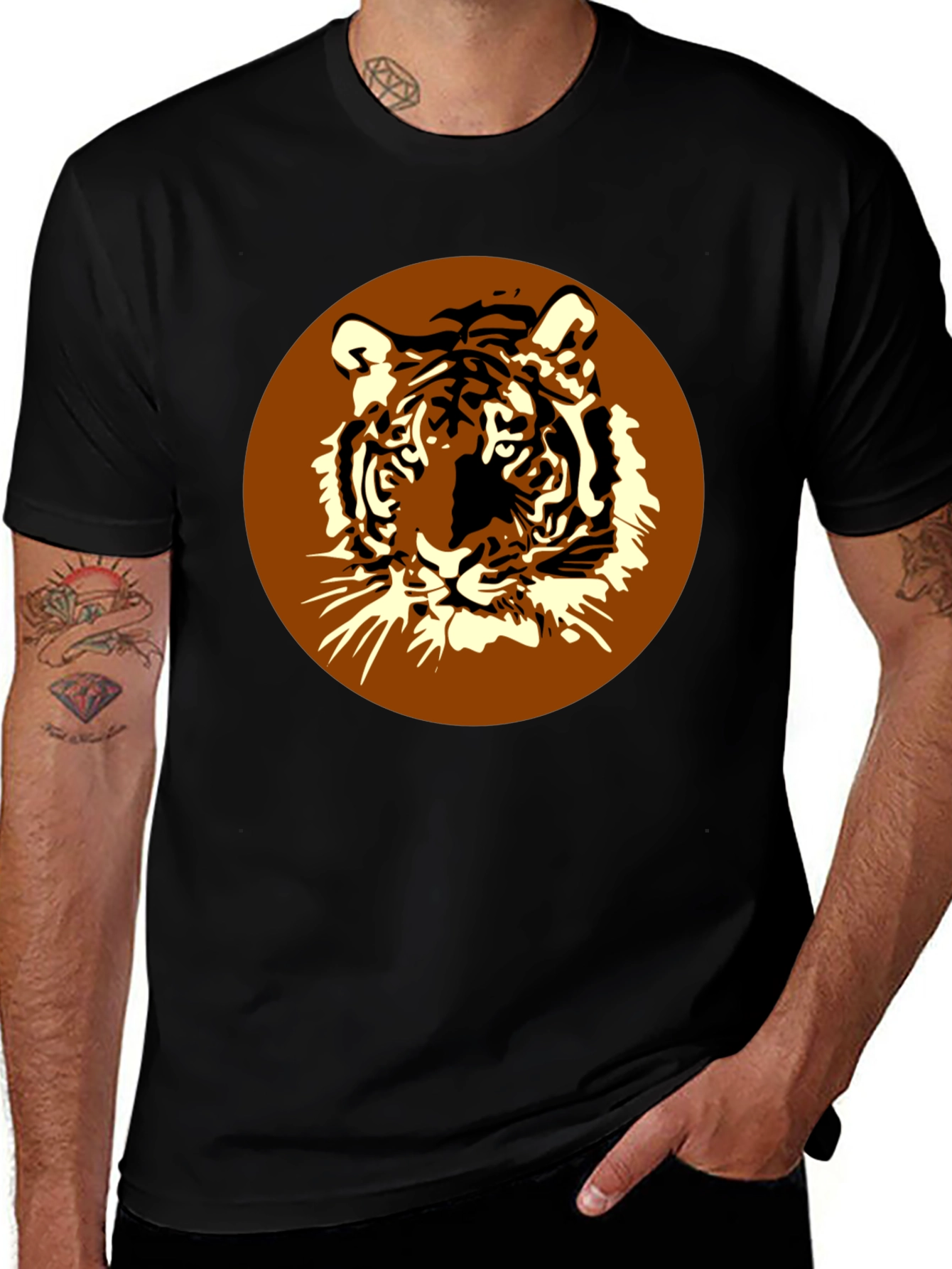 Variant 19 of Tiger Graphic Black T-Shirt - Bold Animal Print