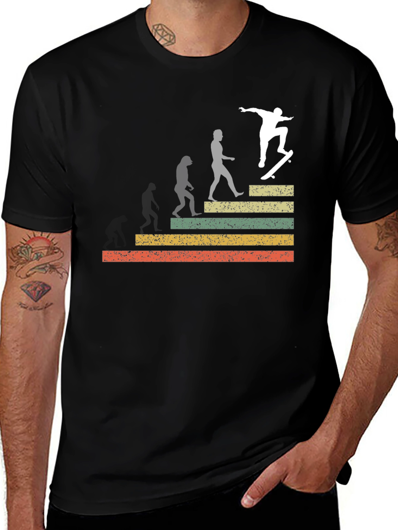 Variant 27 of Evolution of Skateboarding T-Shirt