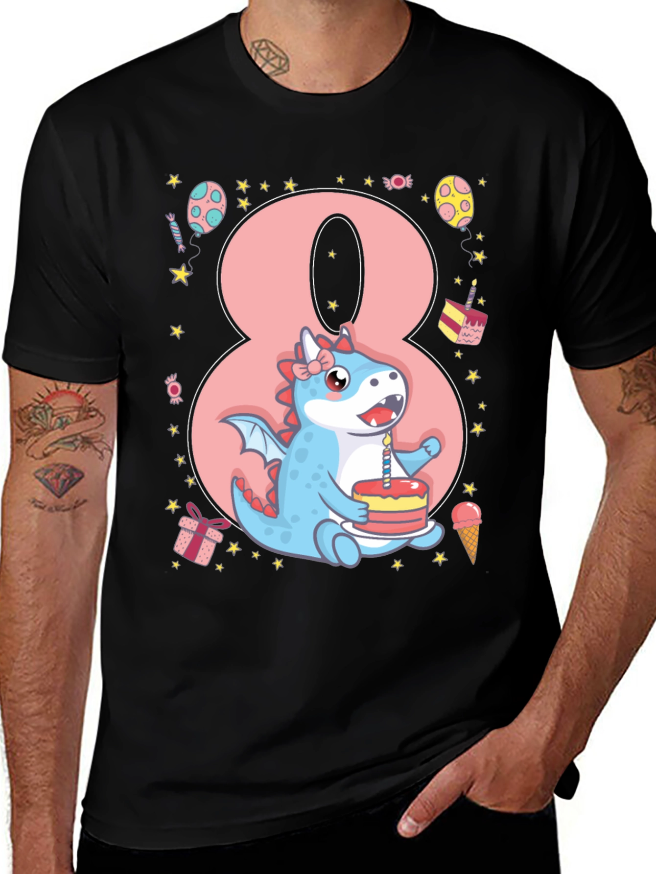 Birthday Dragon Number 8 T-Shirt