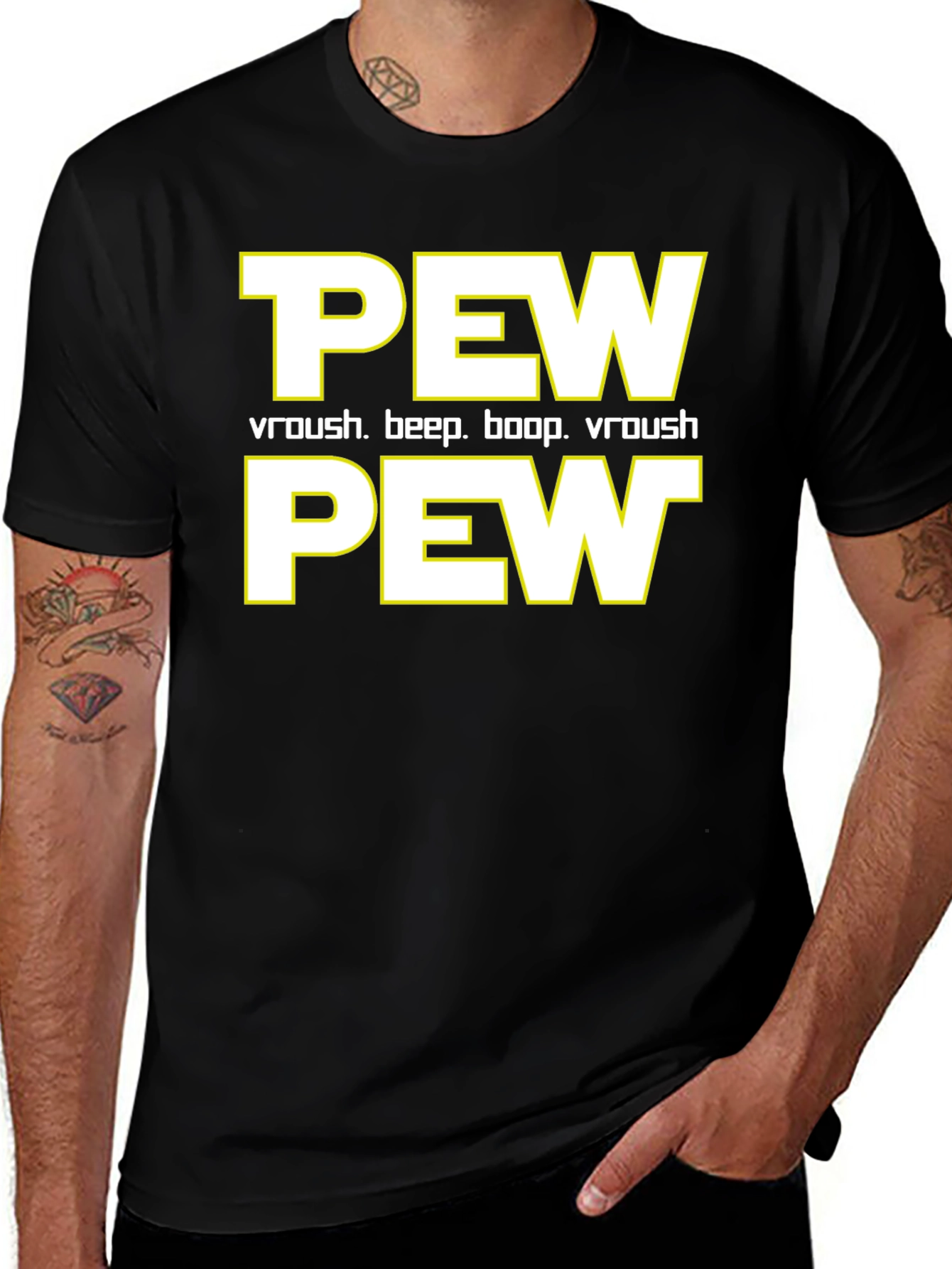 Pew Pew Graphic T-Shirt - Vroush Boop Star Wars Inspired