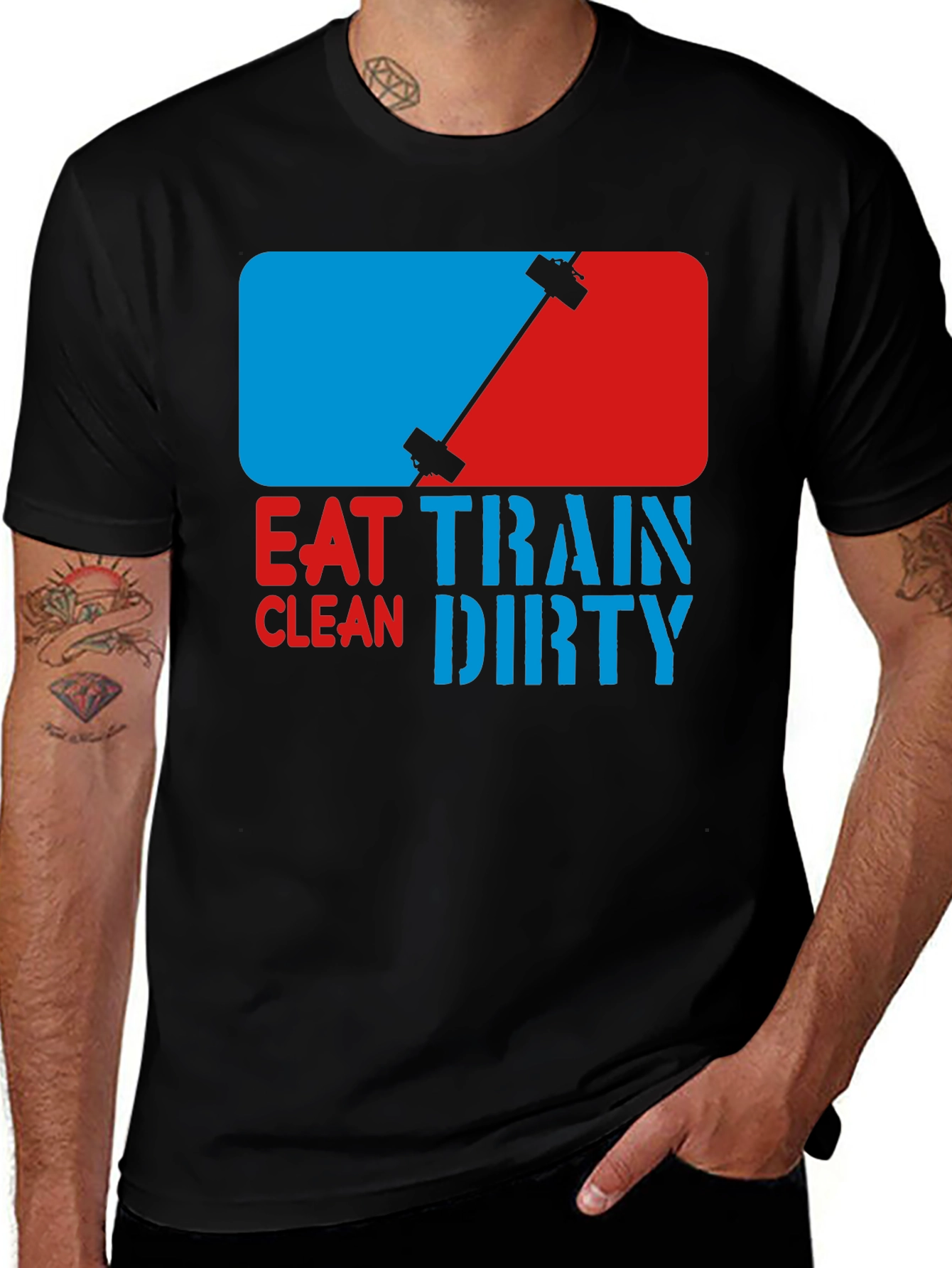 Variant 23 of Eat Train Clean Dirty Black Graphic T-Shirt