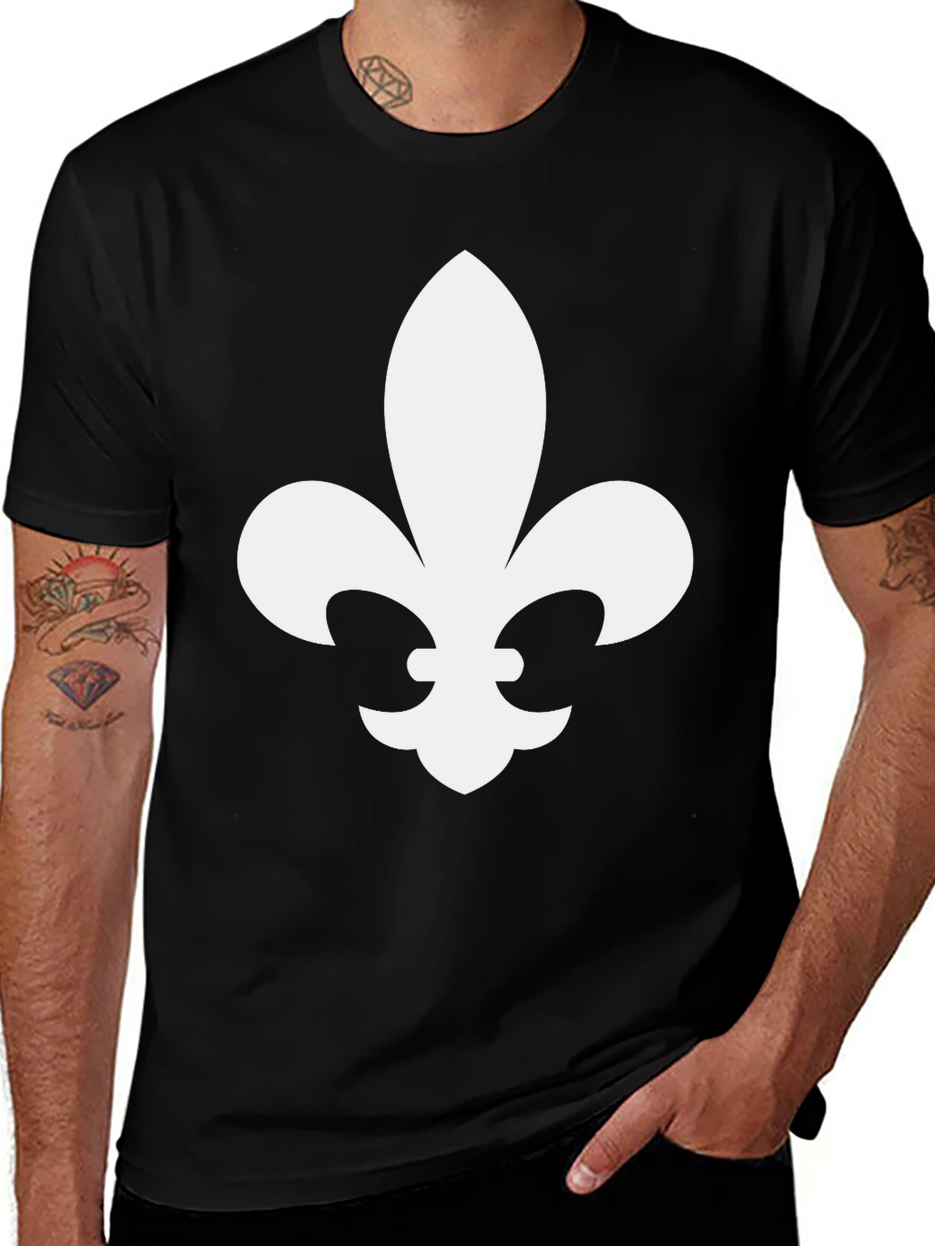 Variant 15 of Fleur-de-Lis Graphic Black T-Shirt