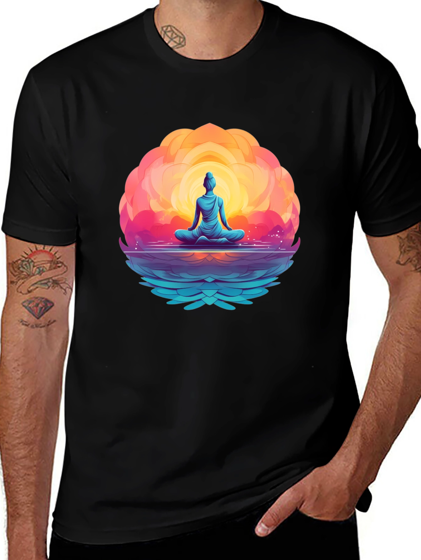 Variant 7 of Meditative Lotus T-Shirt