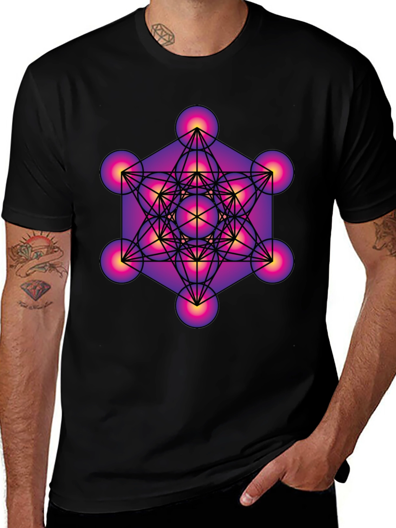 Metatron's Cube Black T-Shirt